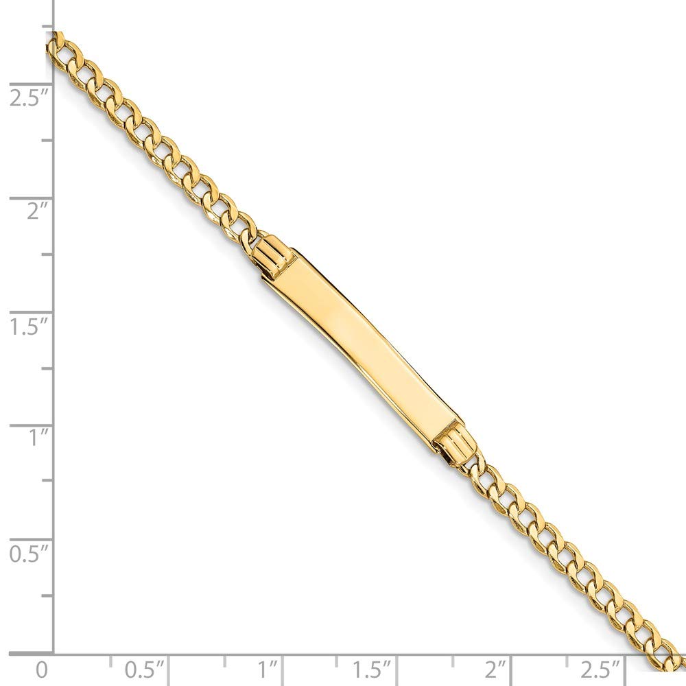 14K Yellow Gold ID Bracelet for Women - Personalized Engraved Nameplate Cuff - Elegant Stackable Jewelry for Everyday Wear, Gifts & Special Occasions