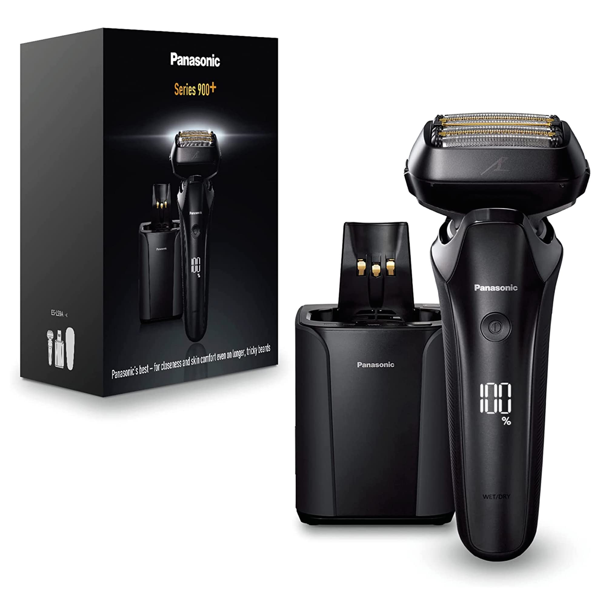 Panasonic ES-LS9A Men's Electric Shaver - 6-Blade Wet/Dry Rotary Razor with Cleaning & Charging Station - Smooth Shaving for Sensitive Skin - Perfect for Travel & Daily Grooming Routine