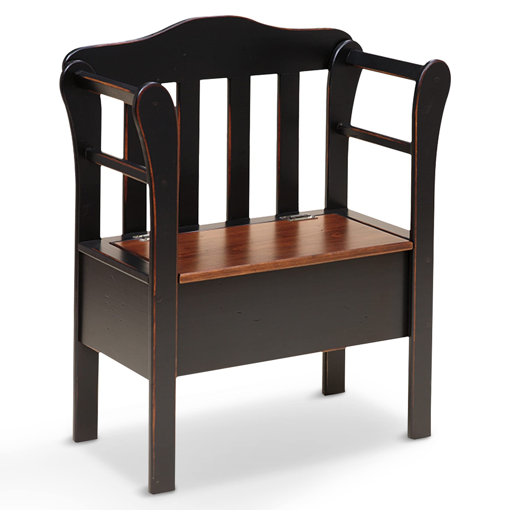 Amish Handmade Wooden Storage Bench with Seat - Small Entryway, Hallway & Mudroom Organizer for Farmhouse, Bedroom & Living Room | Black Classic Furniture for Home Decor & Practical Storage Solutions