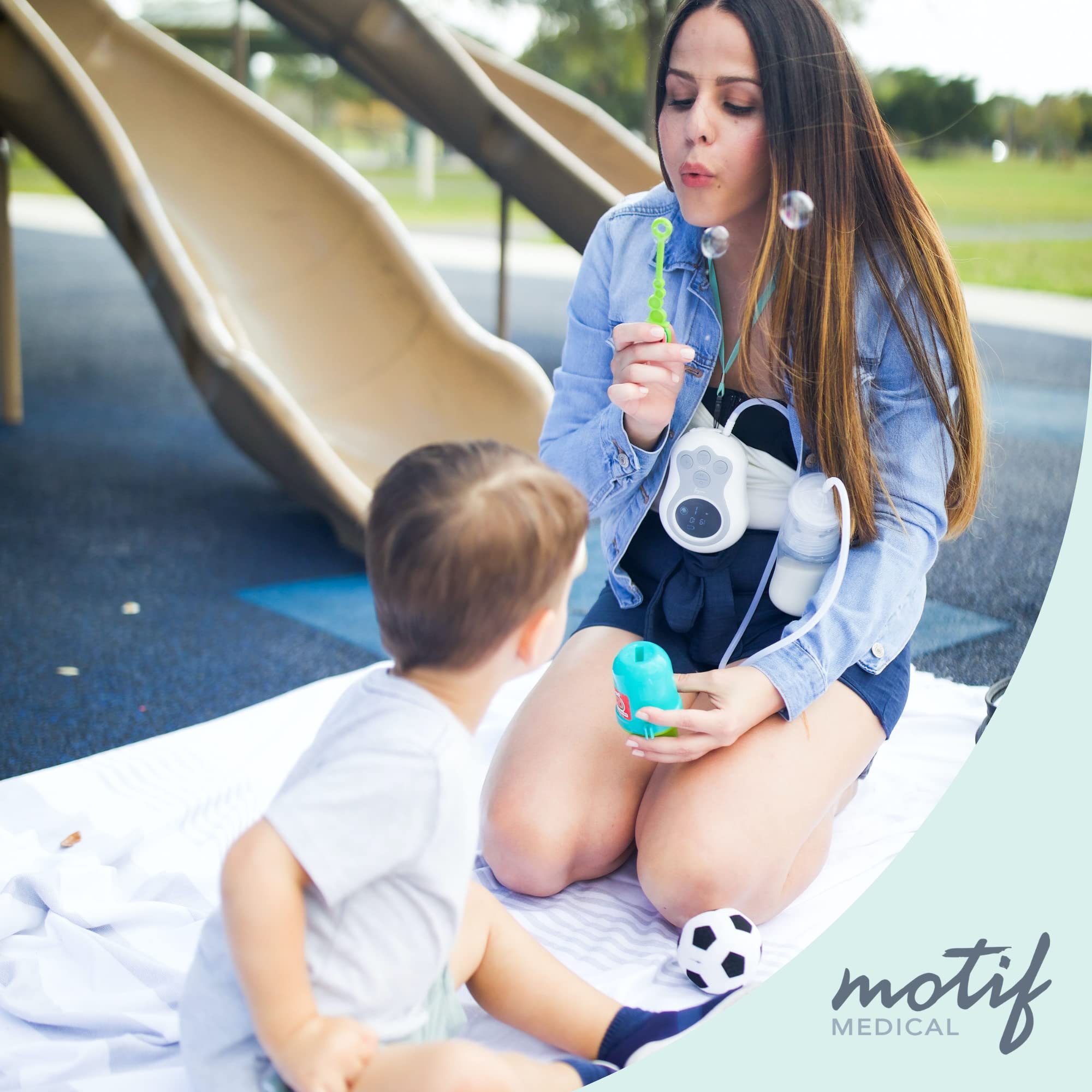 Motif Medical Duo Portable Double Electric Breast Pump - Hands-Free, Lightweight & Quiet for Traveling Moms - Perfect for Work, Commuting & On-the-Go Pumping - White