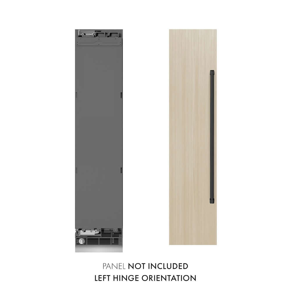 ZLINE Autograph Edition 18-Inch 8.6 cu. ft. Panel Ready Left Hinge Column Freezer - Graphite Gray Interior & Matte Black Accents (RBCFVLZ 18 MB) | Perfect for Home Kitchen, Basement, or Garage Storage