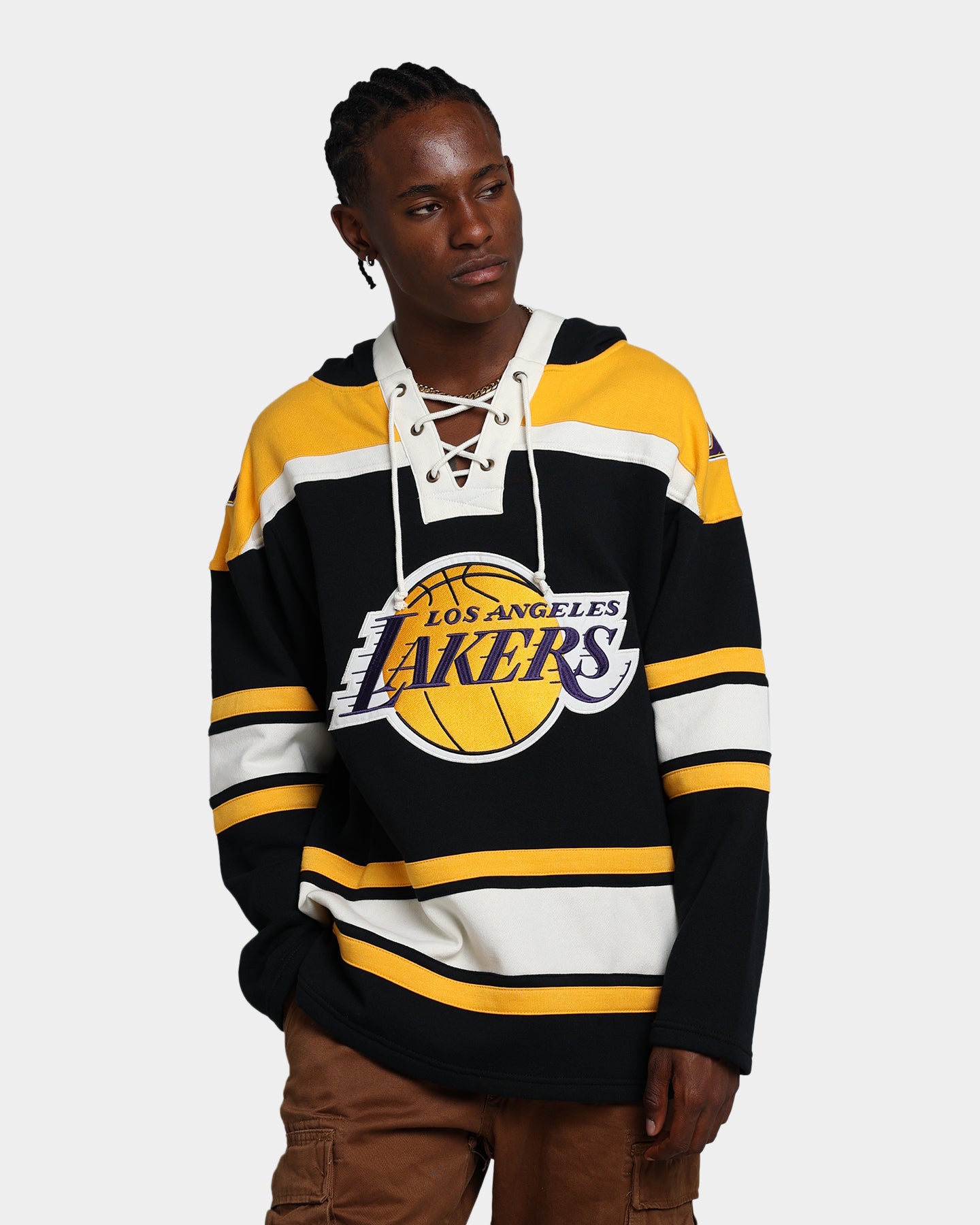 47 Brand Los Angeles Lakers Superior Lacer Hoodie - Jet Black/Gold - NBA Fan Gear for Men & Women - Perfect for Game Day & Casual Wear