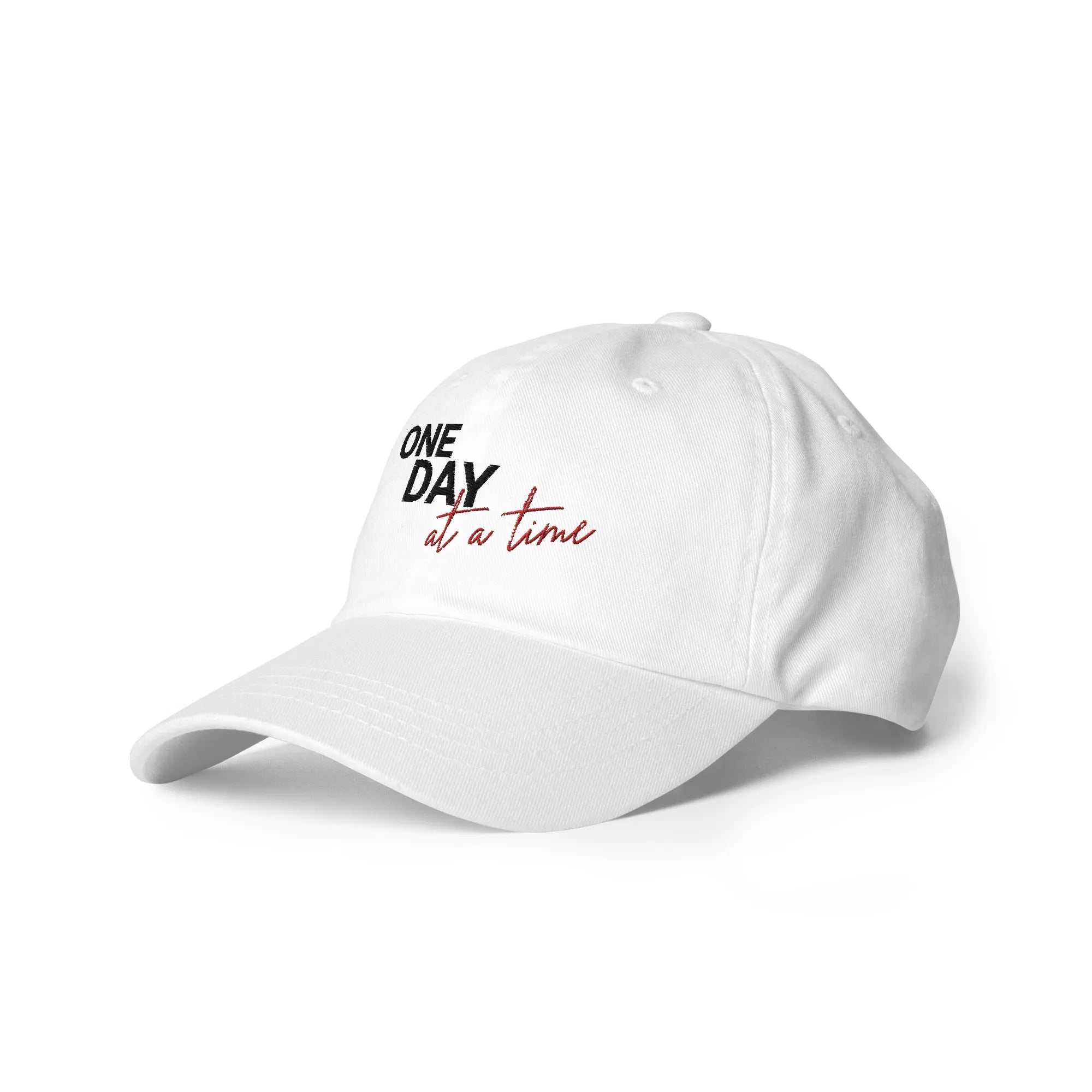 One Day At A Time Embroidered Dad Hat - Adjustable Cotton Baseball Cap for Men & Women - Perfect for Outdoor Activities, Sports & Casual Wear