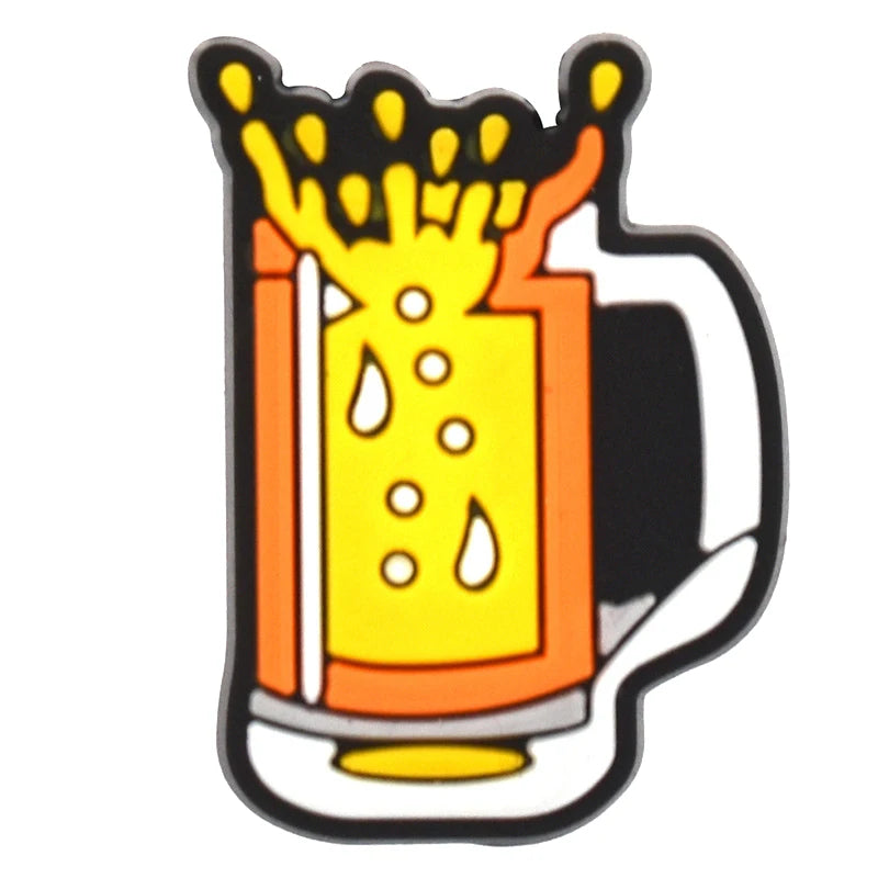 PVC Beer Shoe Charms for Crocs - 1pc Decorative Badge for Men, Women & Kids - Fun Accessory for Sandals, Shoes & Jeans - Perfect Christmas Gift for Beer Lovers