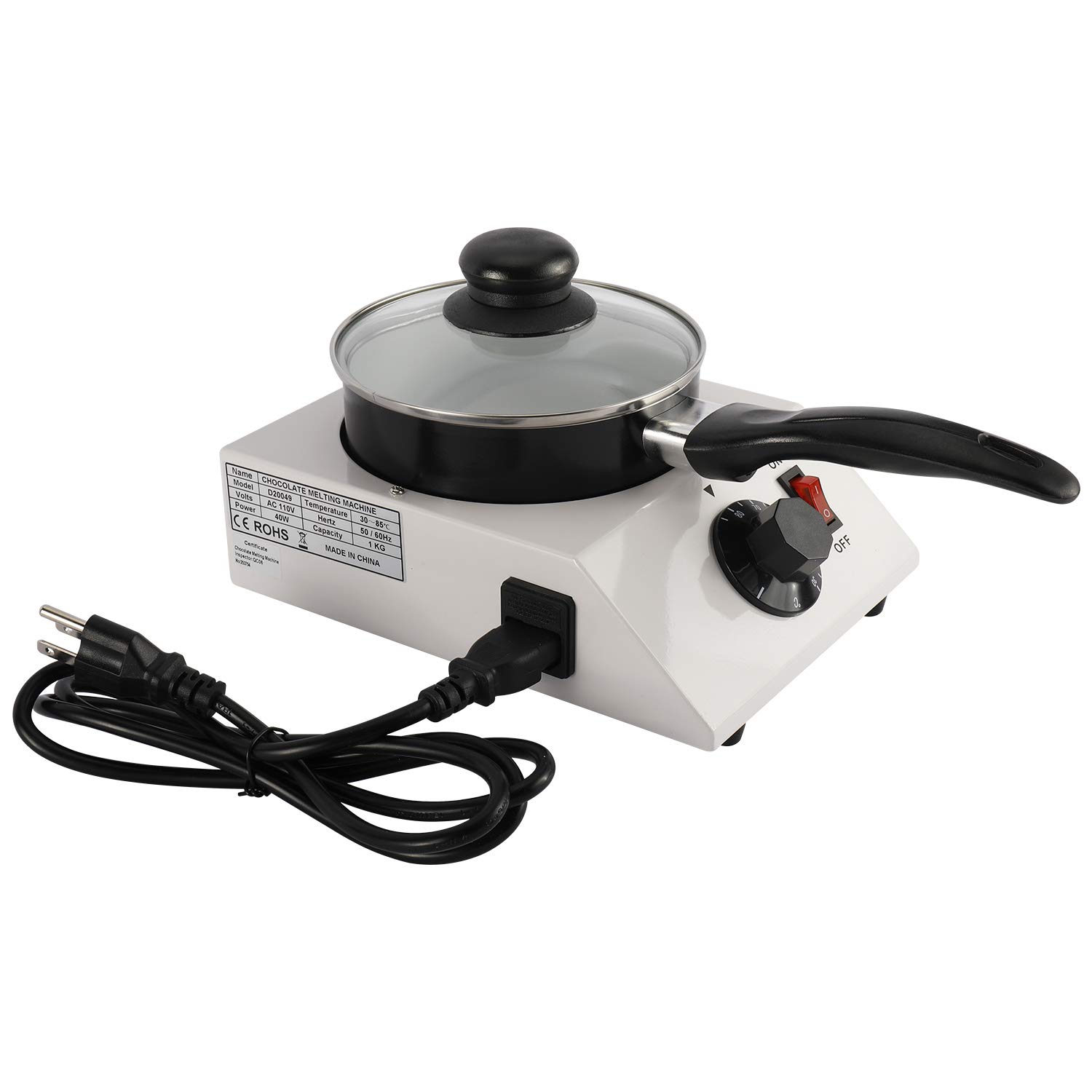 110V Chocolate Melting Pot with Adjustable Temperature - Professional Chocolate Tempering Machine for Candy Making, Baking & Dessert Decorating (Single Pot) - Perfect for Home Kitchens, Bakeries & Chocolate Shops