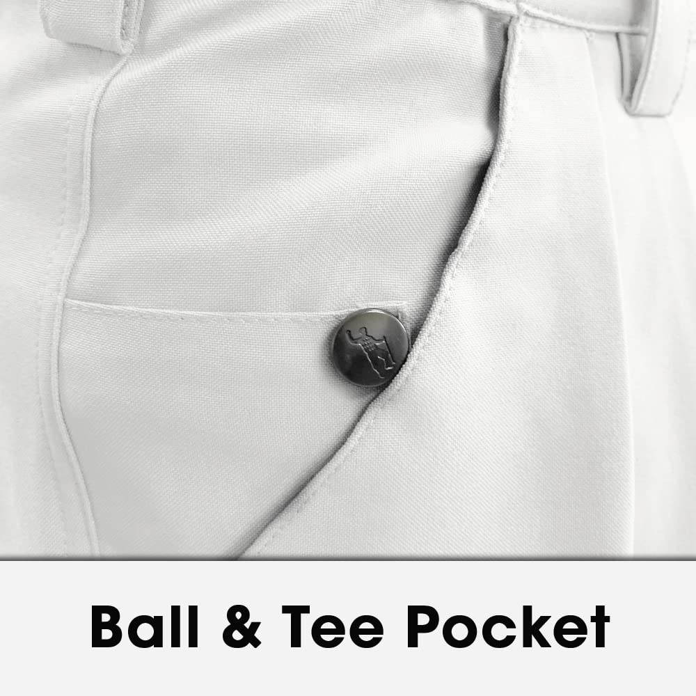 Premium White Microfiber Golf Pants for Men - Breathable Stretch Plus Fours - Comfortable & Stylish for Golfing, Casual Wear & Outdoor Activities