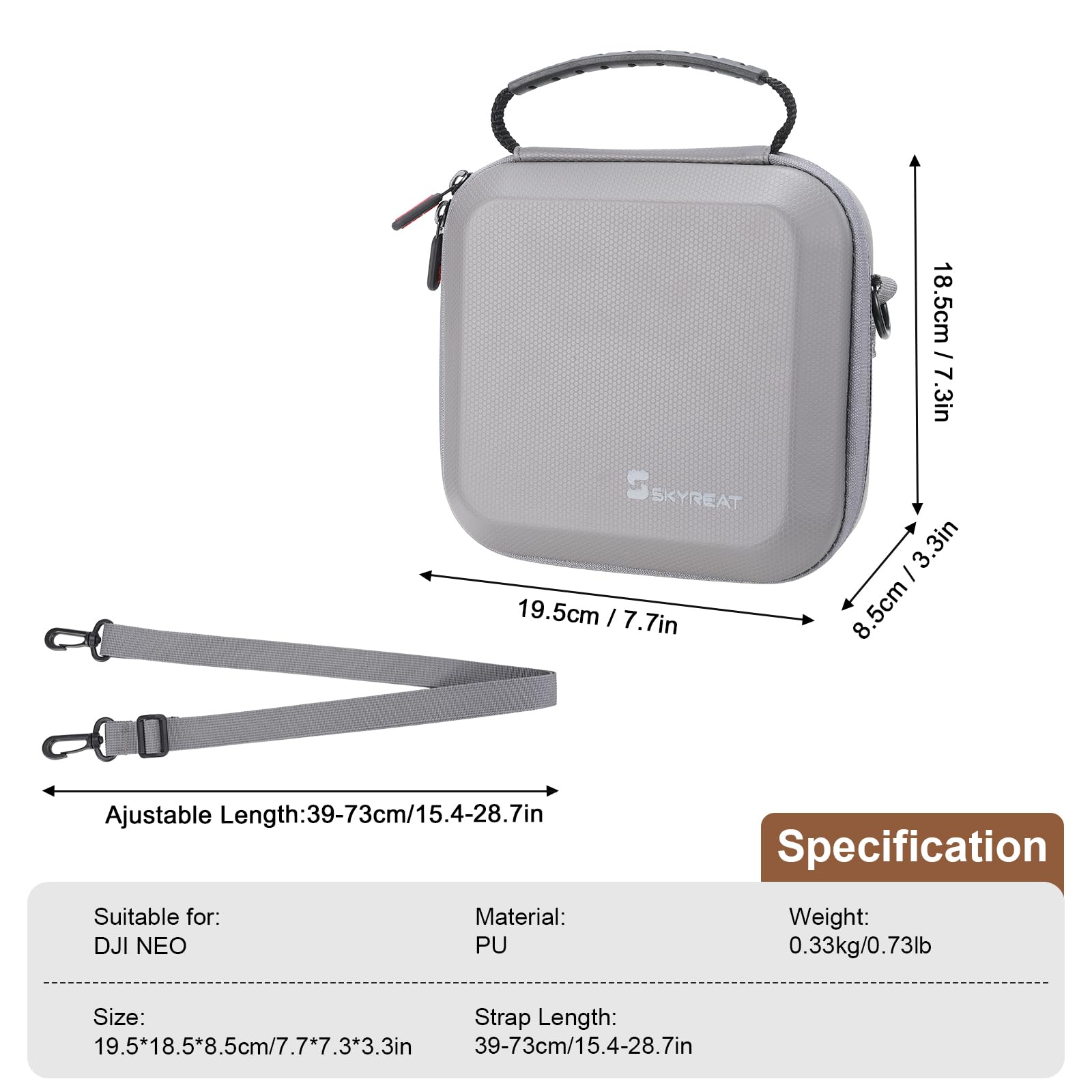 Skyreat Neo Case - Portable PU Leather Shoulder Bag for DJI Neo Drone, Batteries & Accessories | Perfect for Travel, Outdoor Adventures & Drone Storage