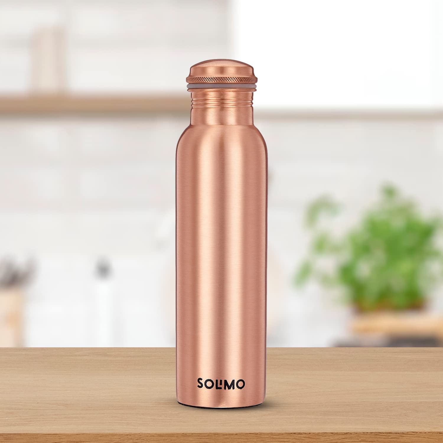 Solimo Pure Copper Water Bottle 950ml (Set of 2) - 100% Rustproof & Leakproof Matte Finish Copper Bottle for Hydration - Perfect for Home, Office, Gym & Outdoor Activities