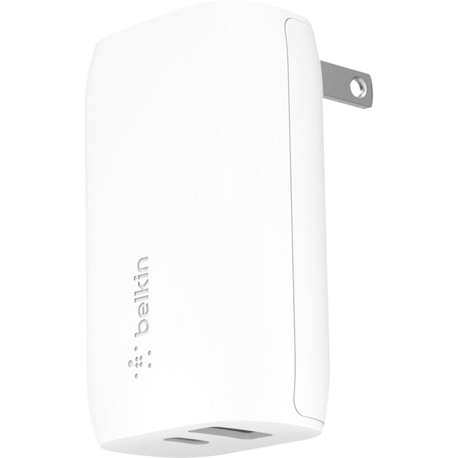 32W AC Charger with 20W USB-C & 12W USB-A Ports - Fast Wall Charger for iPhone 15/14/13, Samsung Galaxy, iPad - Perfect for Home, Office & Travel Charging