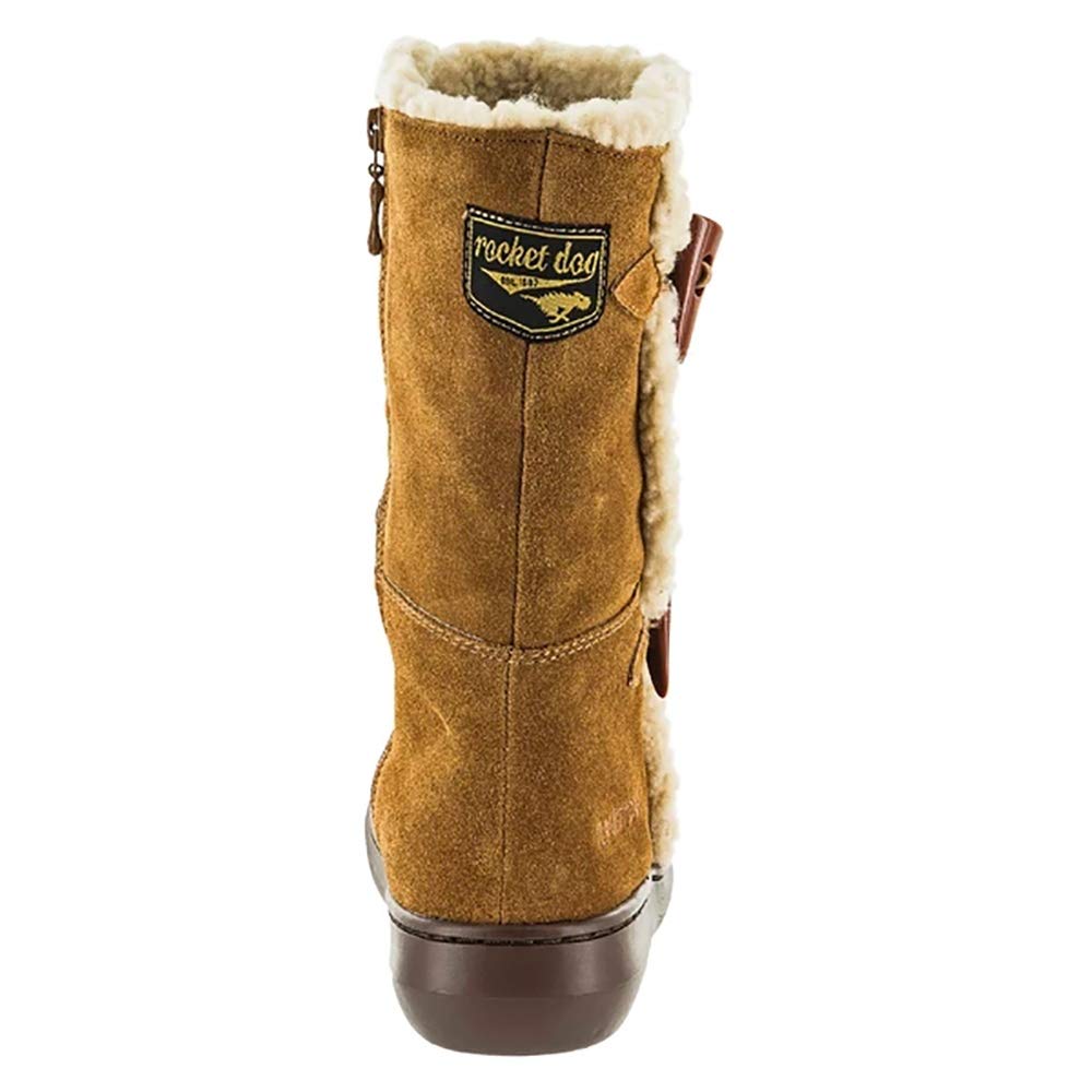Rocket Dog Women's Slope Mid Calf Winter Boots - Chestnut Brown Waterproof Snow Boots for Women Size 8 | Warm Comfortable Booties for Cold Weather, Snowy Days & Outdoor Activities