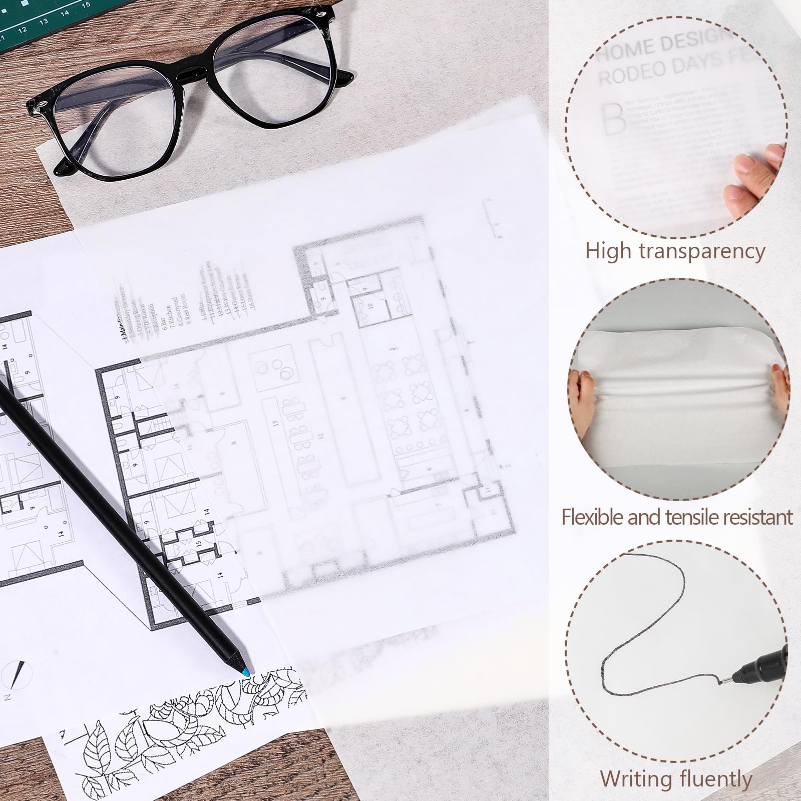 White Translucent Tracing Paper Roll 15