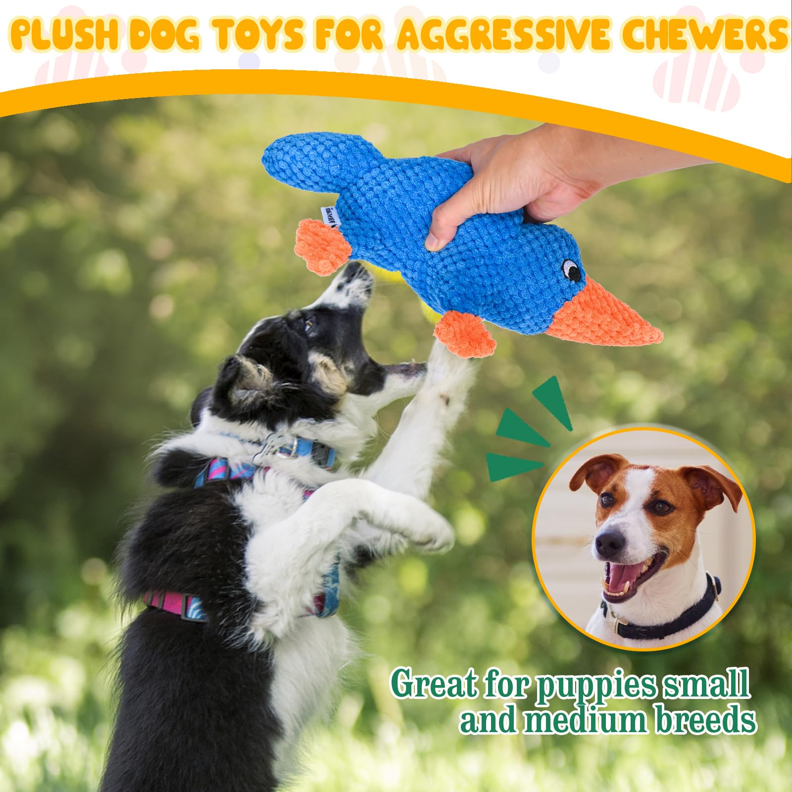 **Vitscan Squeaky Dog Toys for Aggressive Chewers – Large Breed Durable Plush Platypus Chew Toy for Big Dogs & Puppies – Tough Interactive Pet Toys for Small & Large Dogs – Perfect for Playtime, Training & Teething Relief**