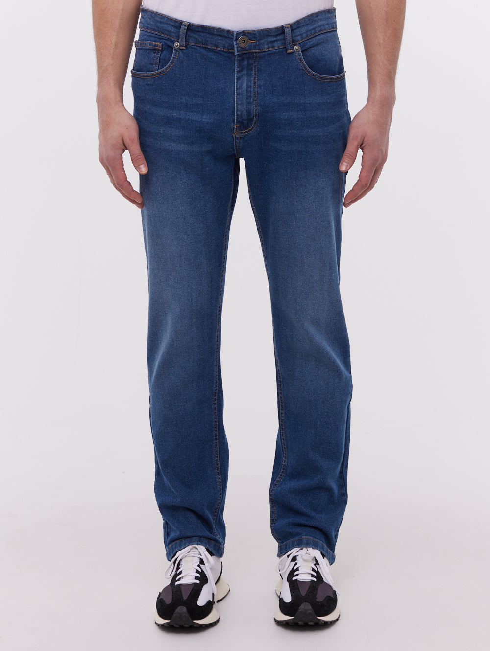 Stuart Straight Leg Jeans for Women - High Waist Slim Fit Denim Pants - Comfortable Stretch Jeans for Casual Wear, Office & Everyday Outfits