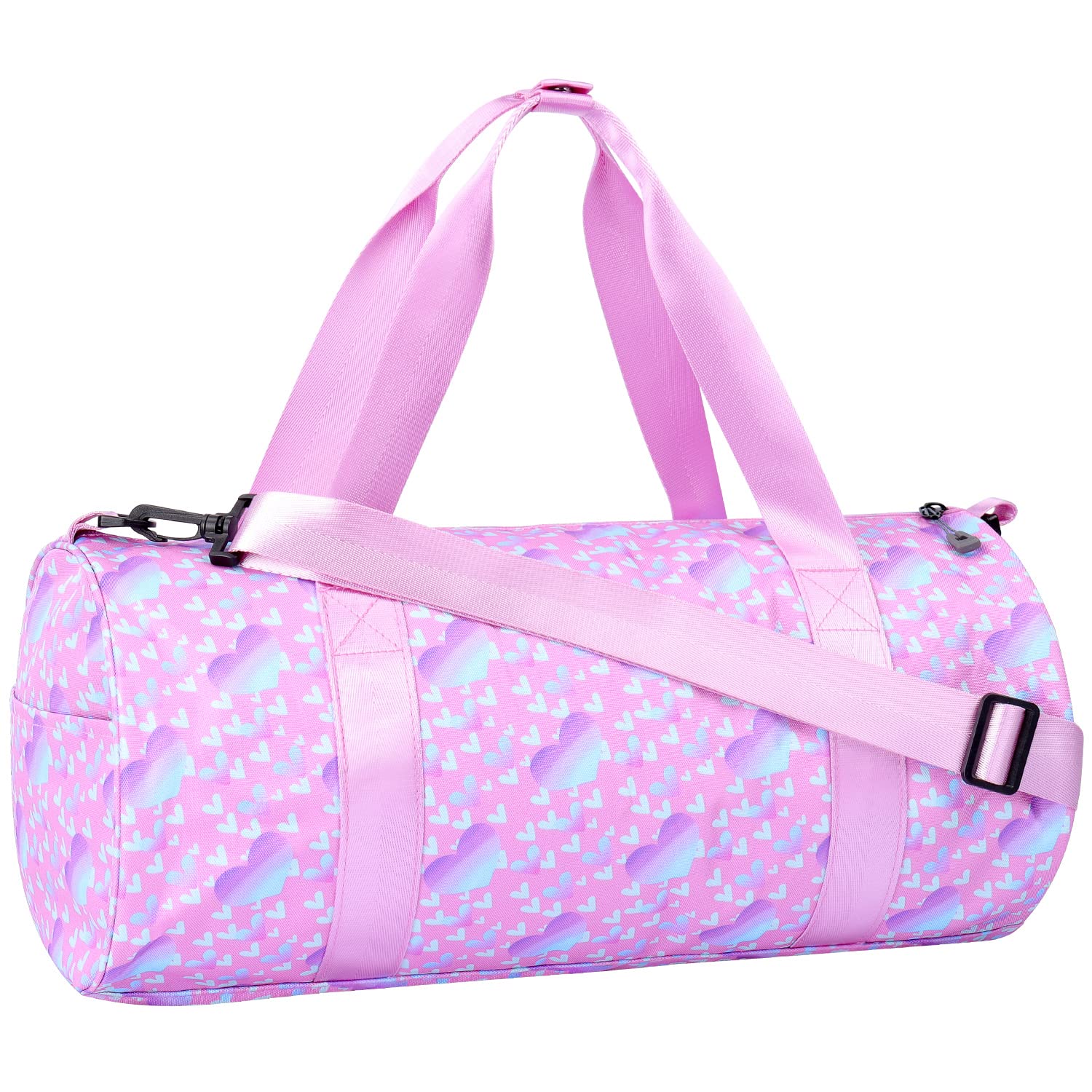 Choco Mocha Kids Duffle Bag - Pink Heart Print Travel Overnight Bag for Girls & Toddlers | Perfect for Sleepovers, Weekend Trips & School Activities
