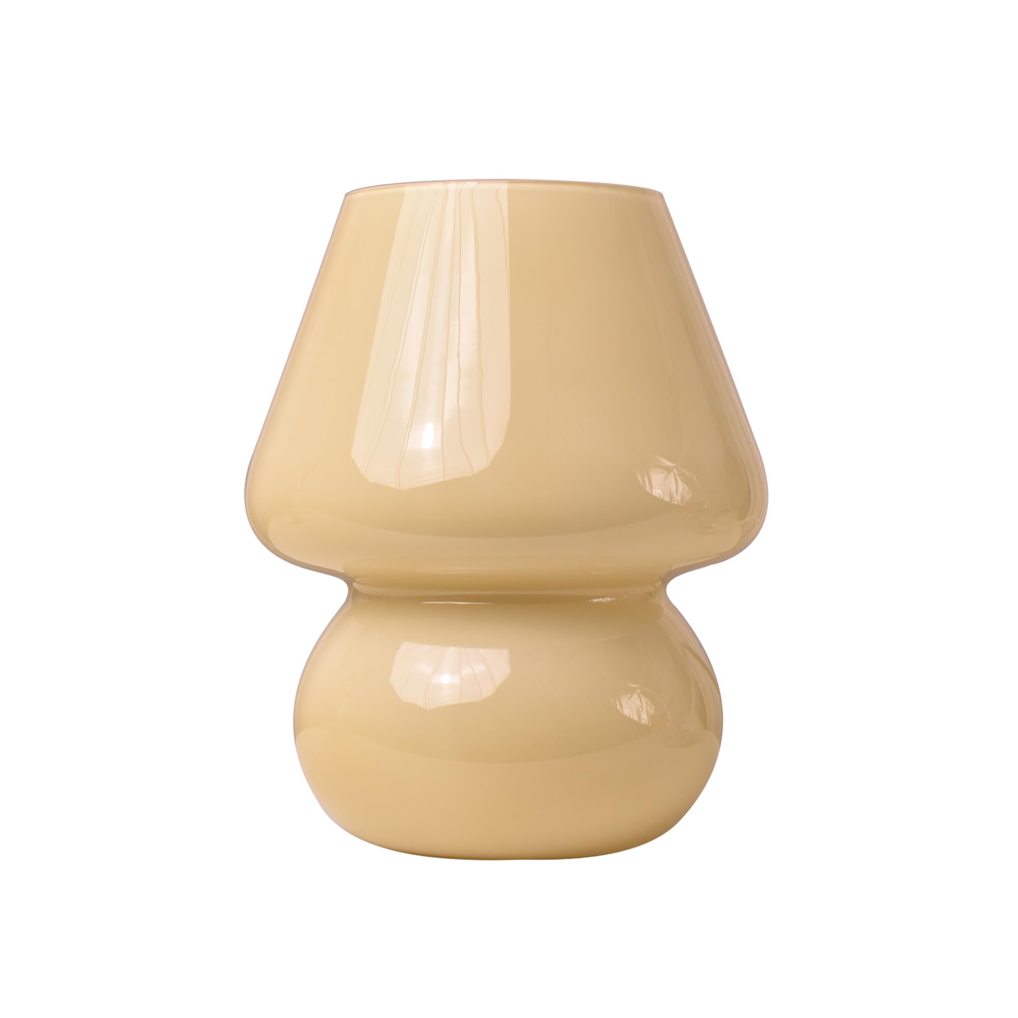 Vintage Glass Mushroom Lamp - Yellow Murano Style Nightstand & Desk Light with Swirl Design for Bedroom, Living Room, Dining Room Decor | Perfect Gift Idea & Cozy Ambient Lighting for Home, Office, Dorm