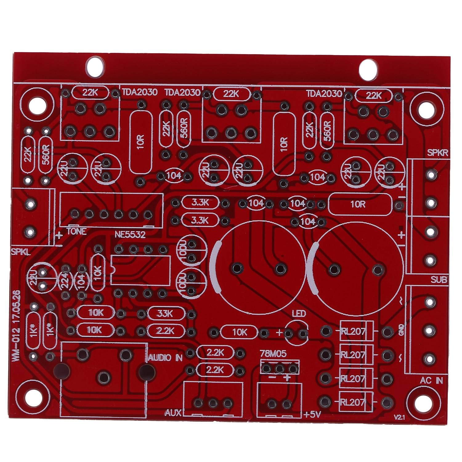 Ronlok TDA2030A 2.1 Channel Super Bass Subwoofer Amplifier Board - 50W+100W Audio Power Amp Module for Home Theater, Car Audio & DIY Speaker Projects