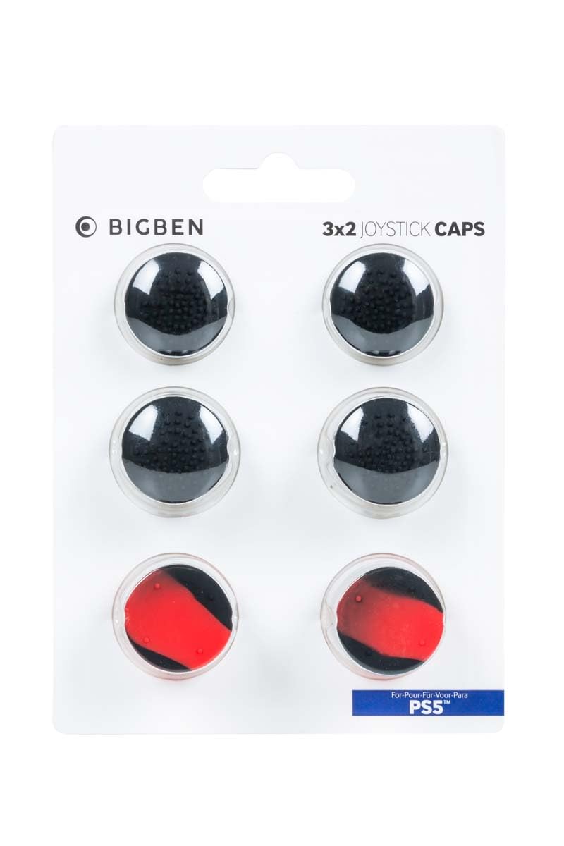 BIGBEN 3X2 Joystick Caps for PS5 Controller - Premium Replacement Thumb Grips for Enhanced Gaming Performance (3-Pack, Black) - Perfect for FPS, Racing & Action Games