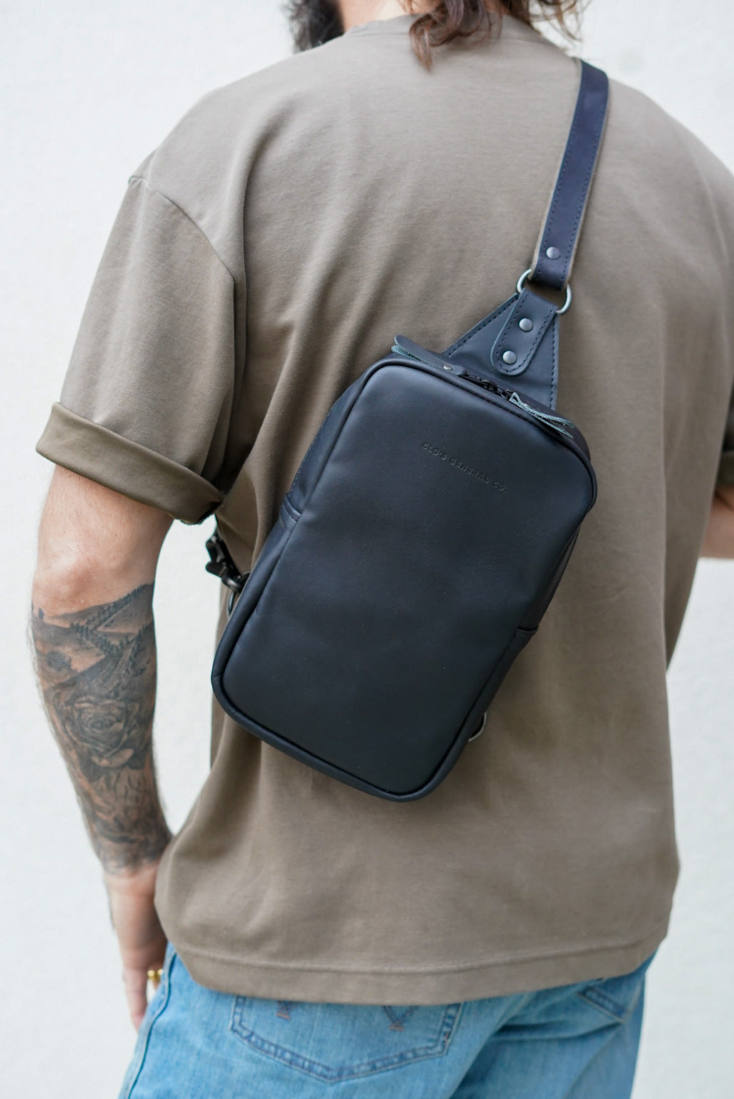Lightweight Sling Bag for Men & Women - Flat Black Crossbody Shoulder Bag - Perfect for Travel, Hiking, Gym & Everyday Use