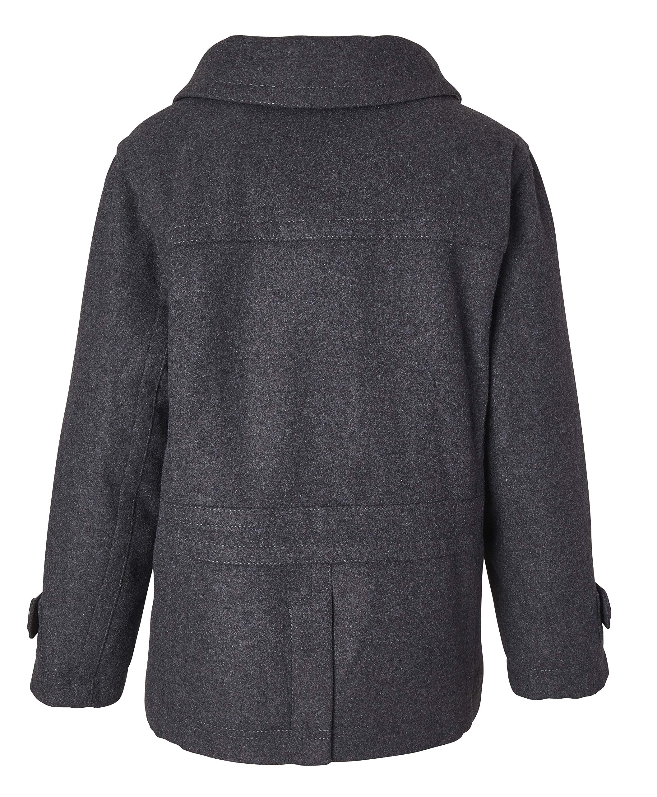 Sportoli Boys Classic Wool Blend Sherpa Winter Pea Coat Jacket - Warm Outerwear for School, Holidays & Outdoor Activities