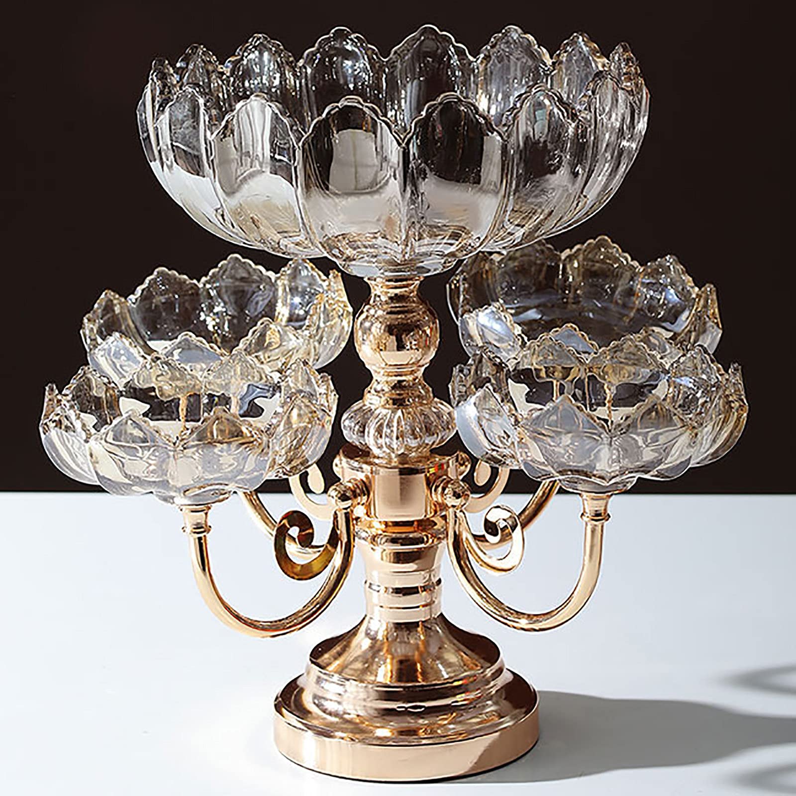 Elegant Crystal Glass Fruit Plate Basket - Stylish Transparent Serving Tray for Living Room, Office & Party Decor | Perfect for Entertaining, Snack Display & Kitchen Organization