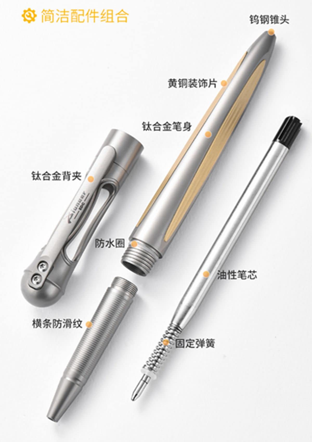 Titanium Alloy EDC Pen - Multi-Functional Writing Tool for Outdoor, Survival, Camping & Everyday Carry | Portable Tactical Pen with Collection Case