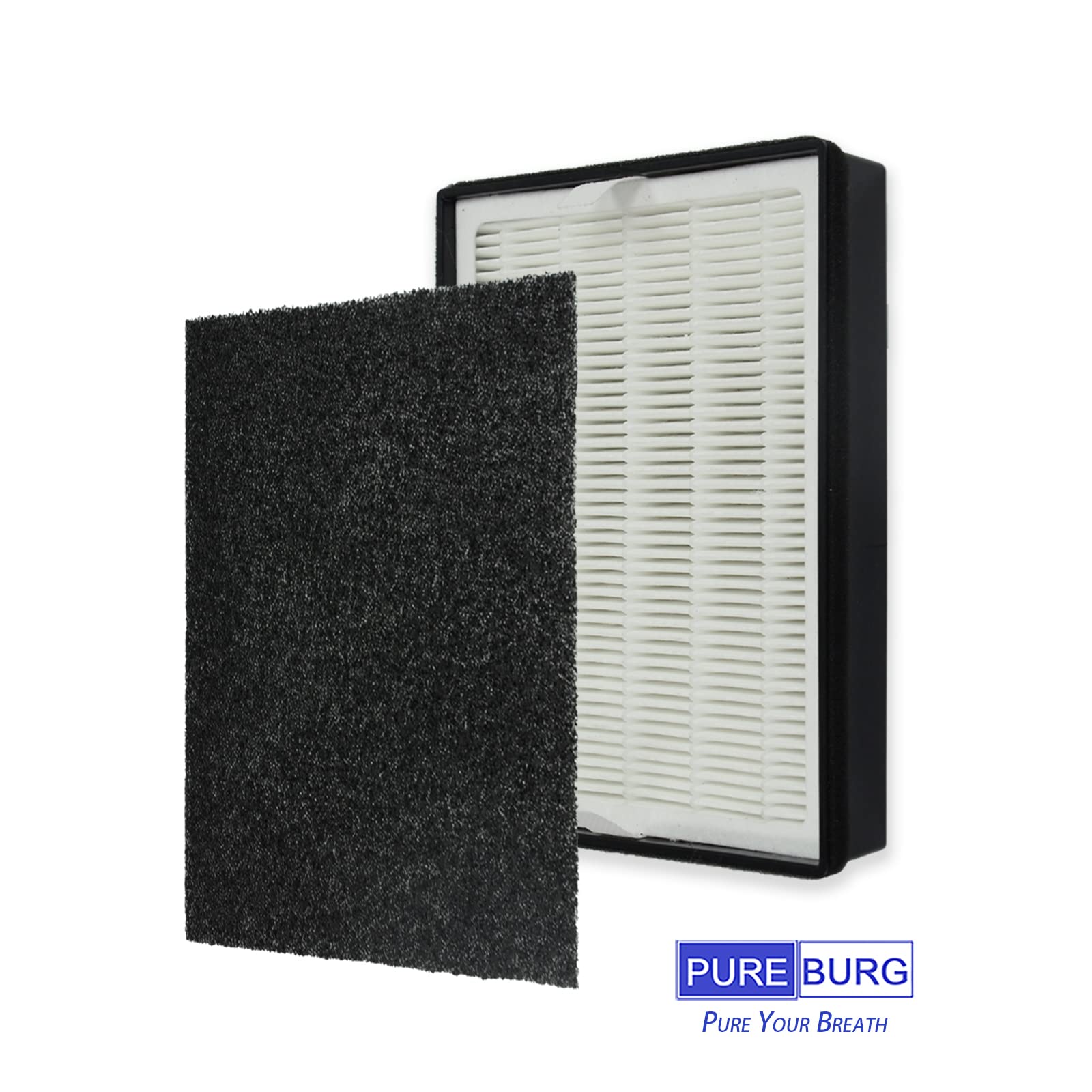 PUREBURG LV-H126-RF Replacement HEPA Air Filters (2-Pack) - Compatible with LEVOIT LV-H126 Air Purifier - H13 True HEPA & 8 Activated Carbon Pre-Filters - Removes Dust, Pollen, Pet Dander & VOCs - Ideal for Home, Office & Allergy Relief