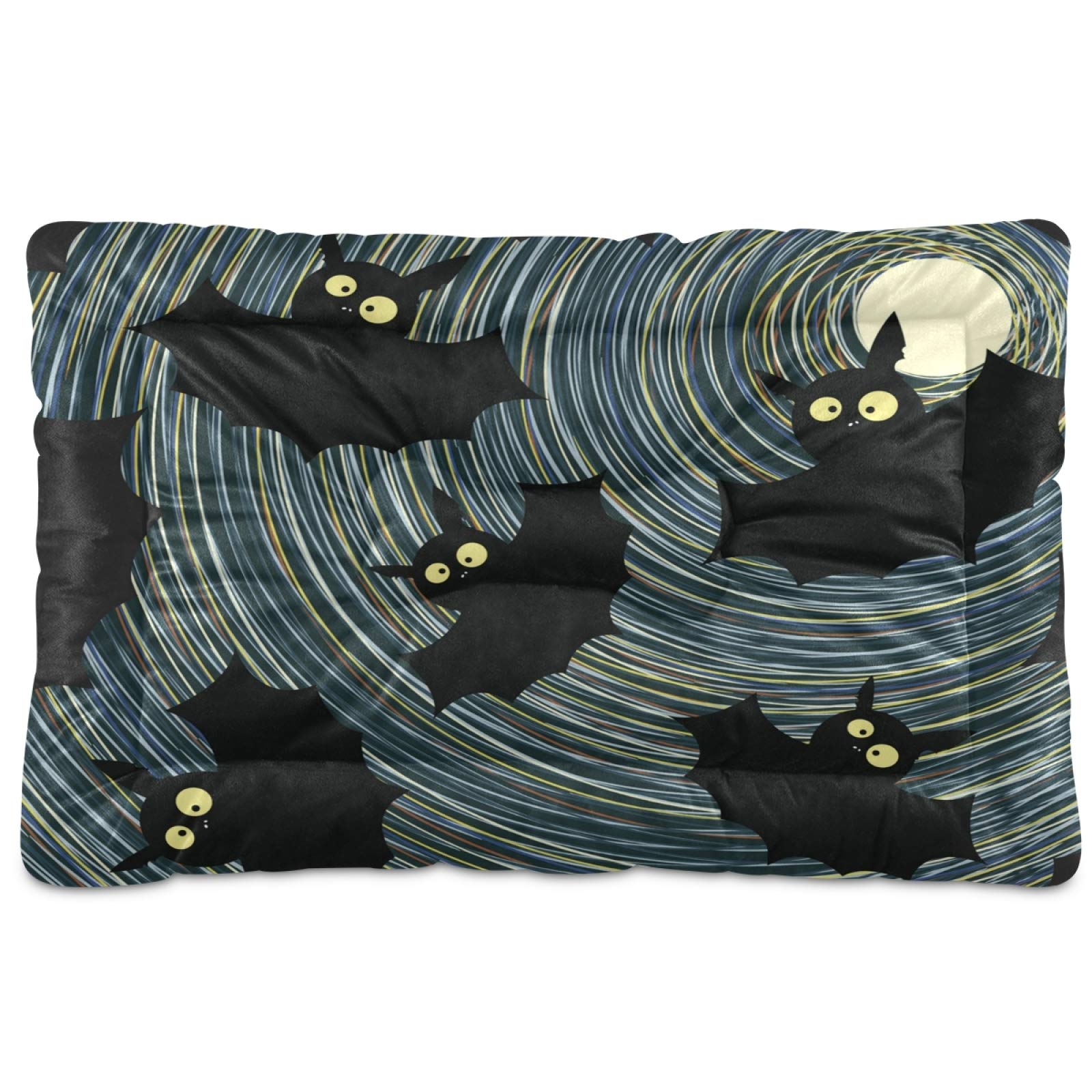 **Halloween Bat Black Dog Bed - Ultra Soft Rectangle Pet Bed for Small, Medium & Large Dogs & Cats - Calming Comfortable Bed 36x24 Inches - Perfect for Halloween Decor & Cozy Pet Nap Time**