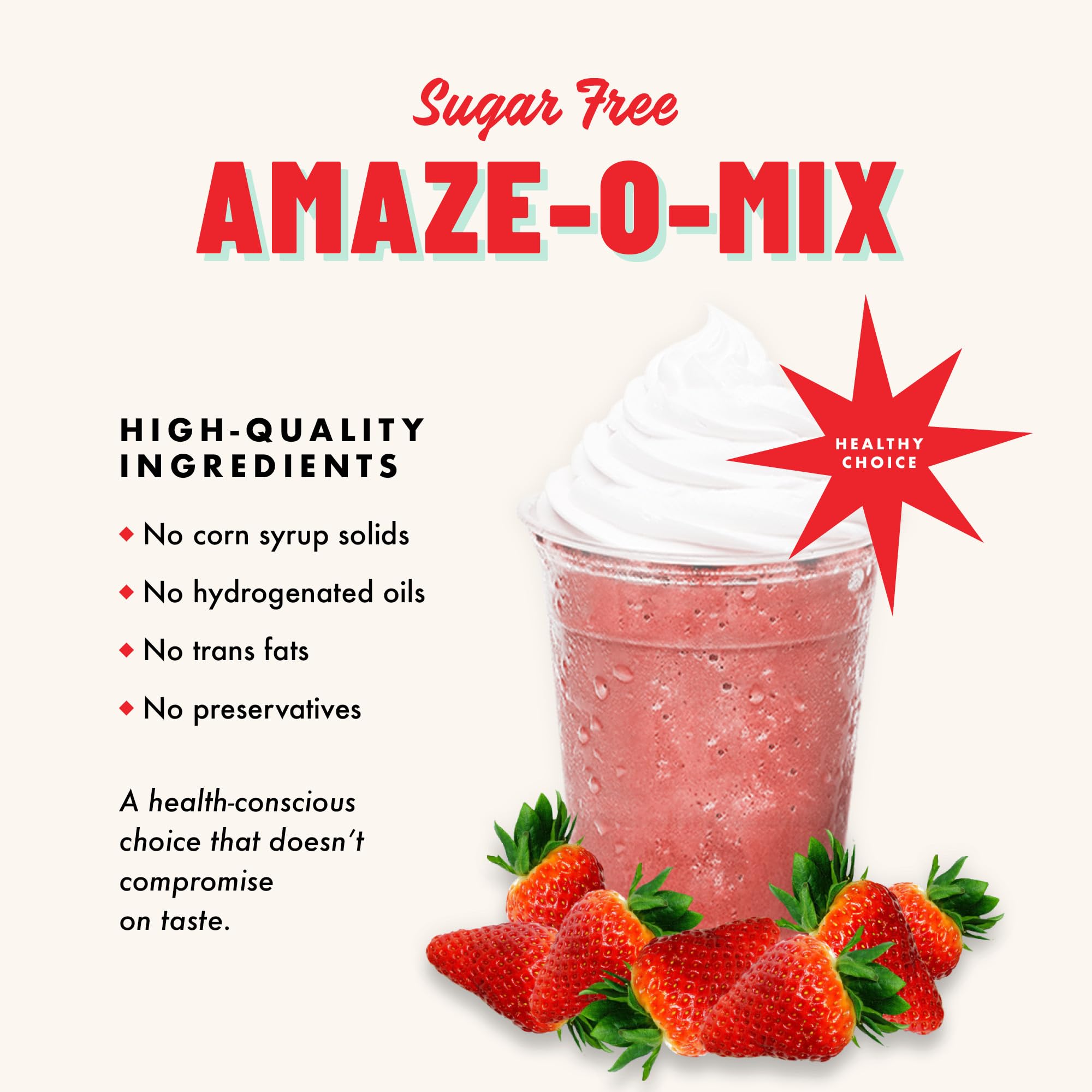 Gosh That's Good! Sugar Free Amaze-O-Mix Vanilla Blender Base Powder - Low Calorie, Low Carb, Lactose Free for Smoothies & Ice Blended Drinks (4 Pack, 2 lb Bags) - Perfect for Keto Diet, Weight Loss & Healthy Breakfast