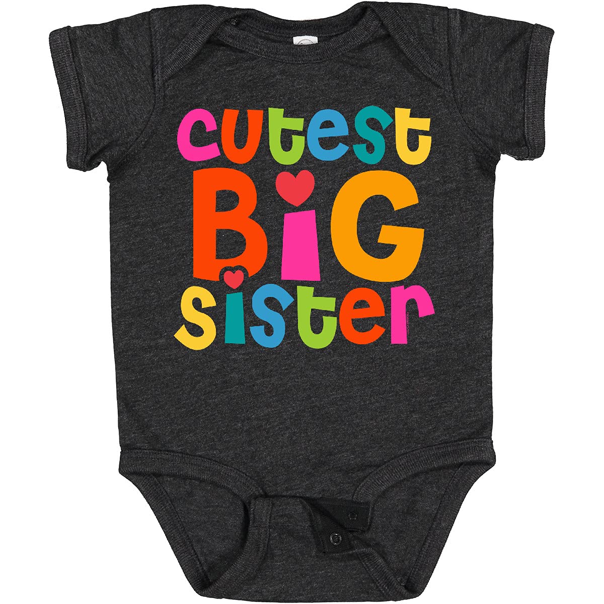 Inktastic Cutest Big Sister Baby Bodysuit - Adorable Sibling Outfit for Newborns & Infants - Perfect for Family Photos, Baby Showers & Sibling Bonding Moments