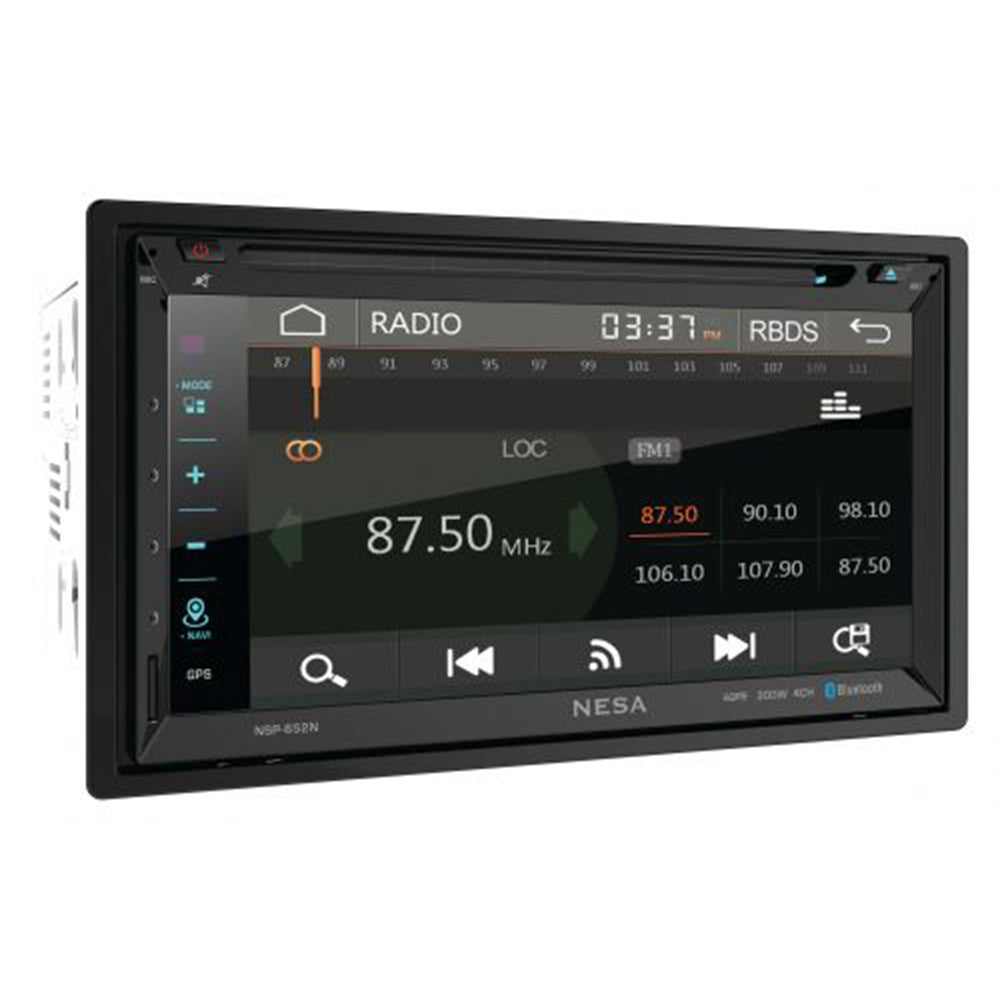 NESA NSP 652N 2 DIN Car Stereo with GPS Navigation, Android Auto & Bluetooth - In-Dash Multimedia Receiver for Hands-Free Calling & Music Streaming - Perfect for Road Trips & Daily Commuting