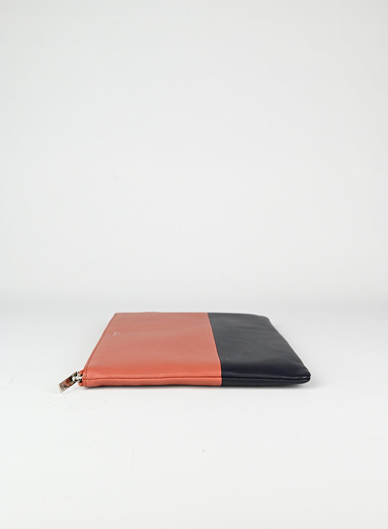 Celine Pochette Bicolor Handbag in Terracotta & Blue - Stylish Crossbody Bag for Women, Perfect for Date Night & Evening Events