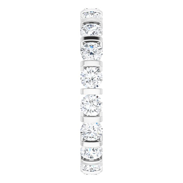 1.80 Carat Round Diamond Eternity Wedding Band - 14K White Gold Classic Stackable Ring for Anniversary, Engagement & Bridal Jewelry Gifts