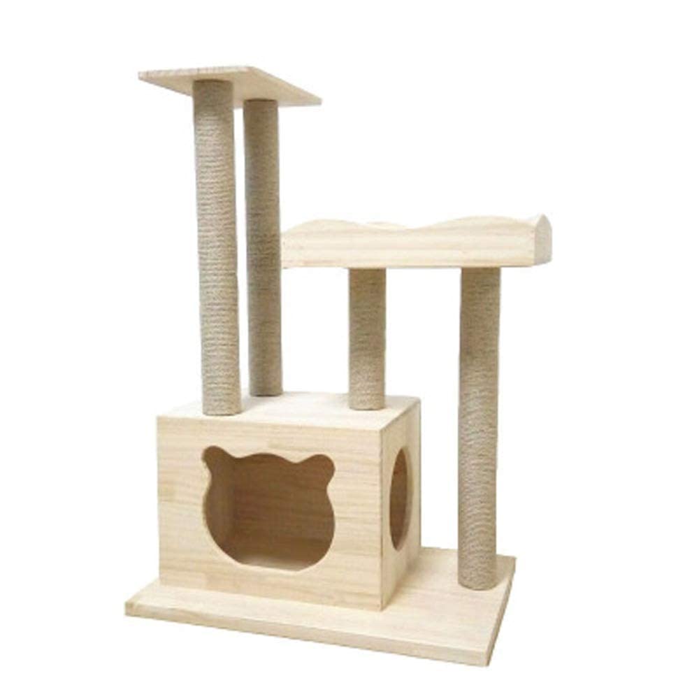 TONPOP Wall-Mounted Solid Wood Cat Climbing Frame - Cat Scratching Post, Wall-Mounted Cat Shelves & Activity Center with Suspension Bridge & Ladder for Indoor Cats - Perfect for Small Spaces & Cat Exercise