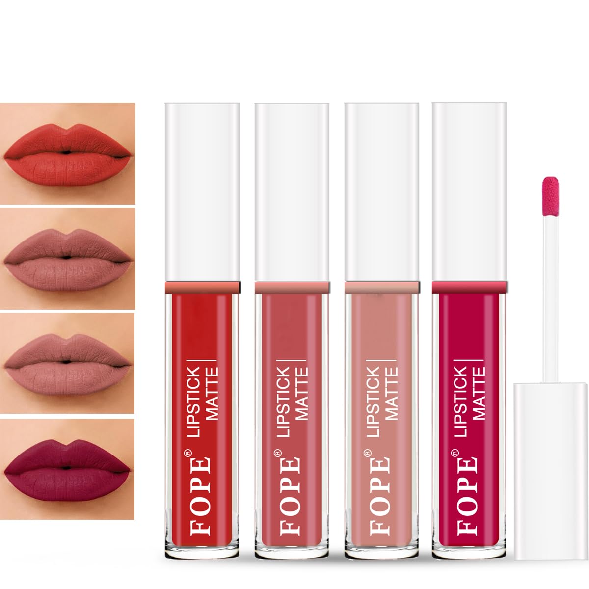 FOPE Lip It Up Liquid Matte Lipstick Set - Smudge Proof, Waterproof, Long Lasting (Shade #FL029) - Perfect for Parties, Date Nights & Everyday Wear