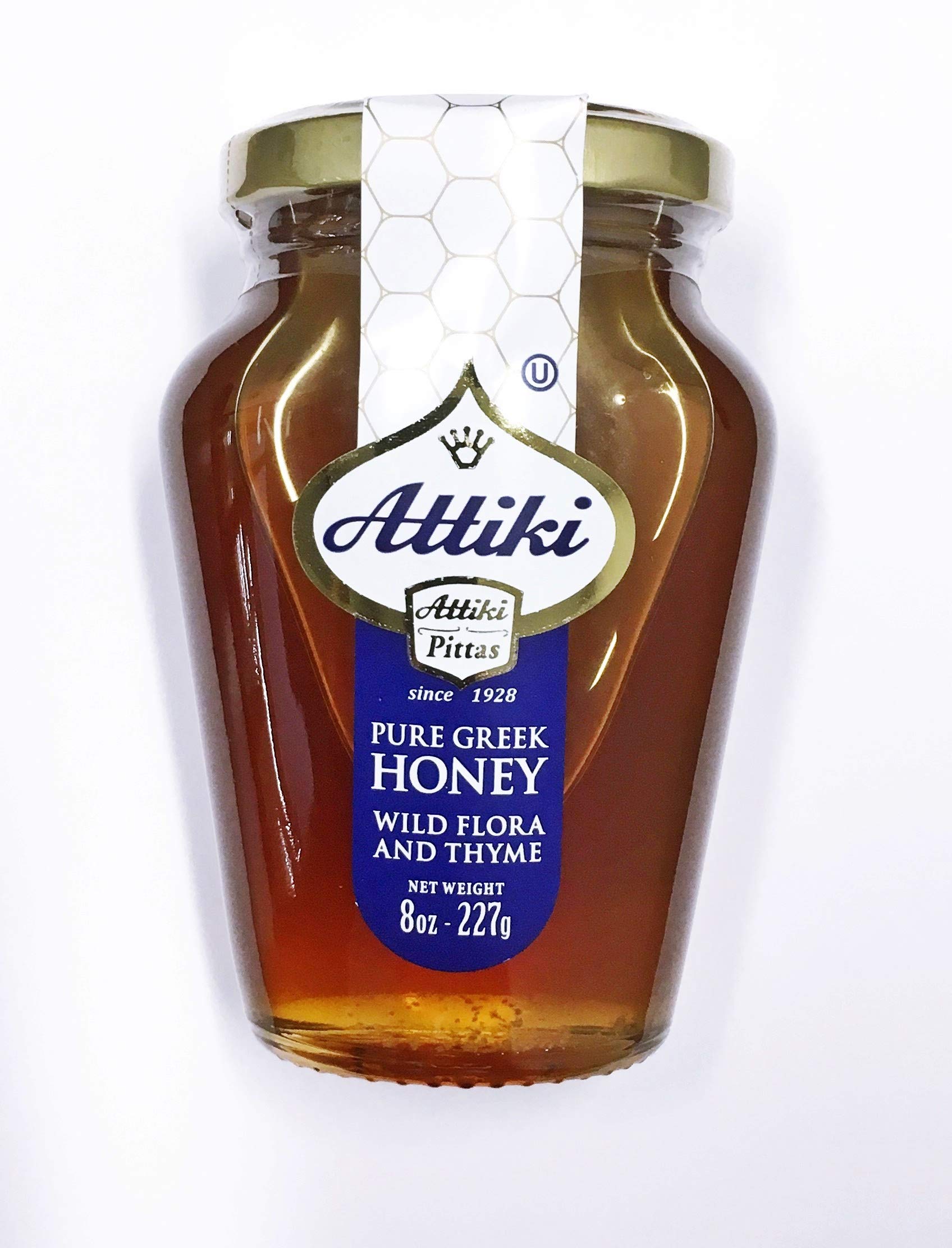 Pure Greek Honey from Attiki - 8oz Jar | Raw, Natural & Unfiltered | Perfect for Tea, Baking & Healthy Snacks