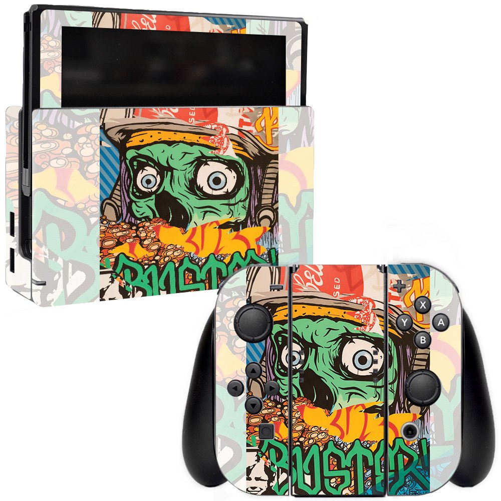 MightySkins Nintendo Switch Vinyl Skin Wrap - Zombie Attack Design | Protective & Durable Decal Cover | Easy to Apply & Remove | Made in USA | Perfect for Gaming Protection & Customization