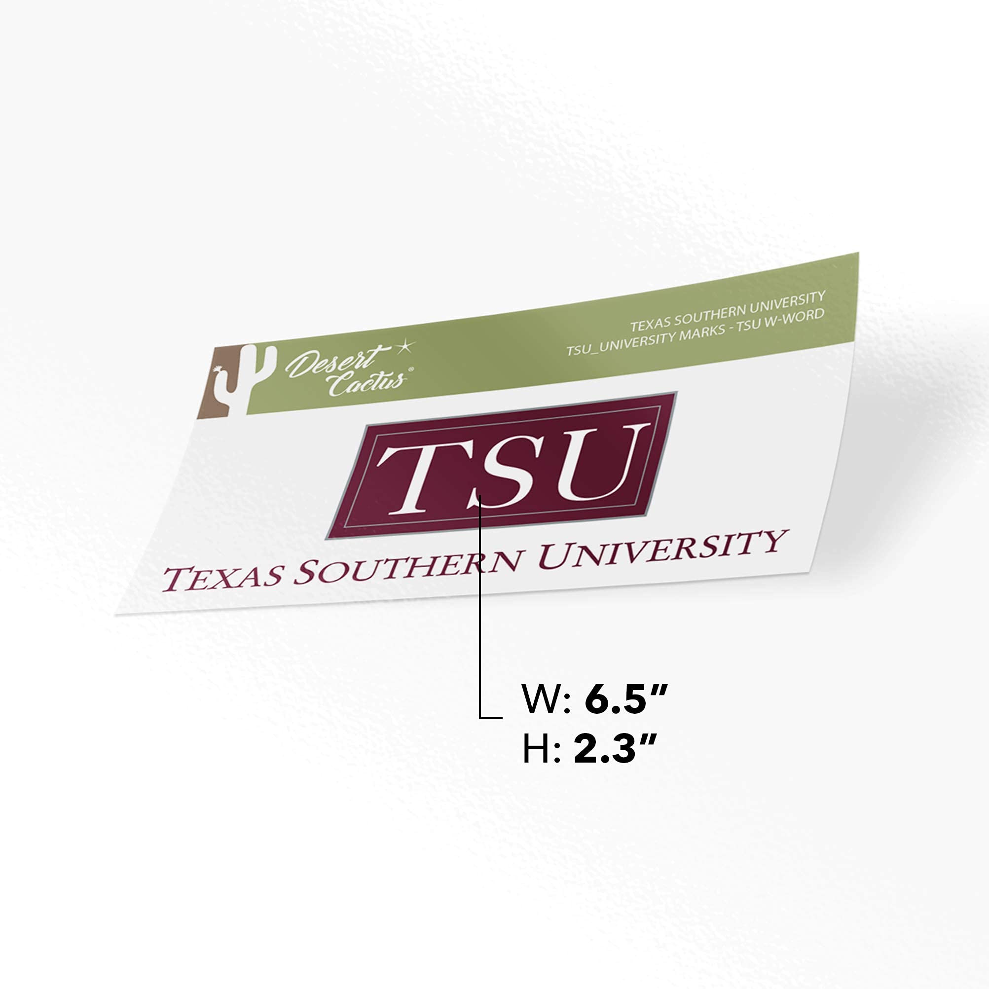 Texas Southern University TSU Tigers Vinyl Decal Sticker - Desert Cactus Design for Laptop, Water Bottle, Car & Scrapbook - Perfect for School Spirit, College Pride & Fan Gifts (IND TSU with Word)