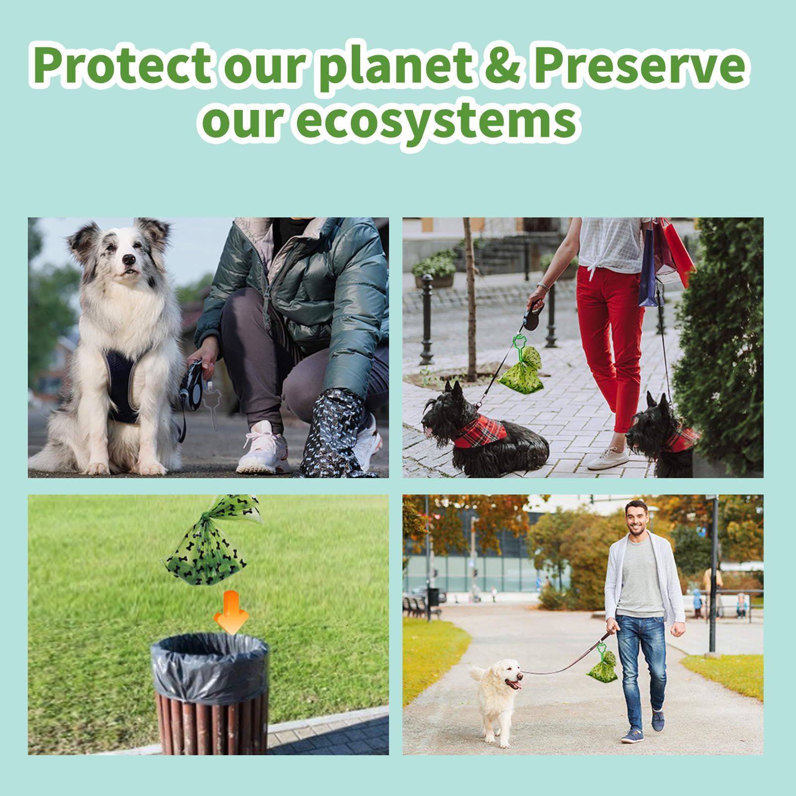 240 Biodegradable Lavender Scented Dog Poop Bags - Leakproof & Extra Strong Pet Waste Bags for Dogs, Puppies & Pets - Perfect for Walks, Parks & Travel - Eco-Friendly Doggie Waste Disposal