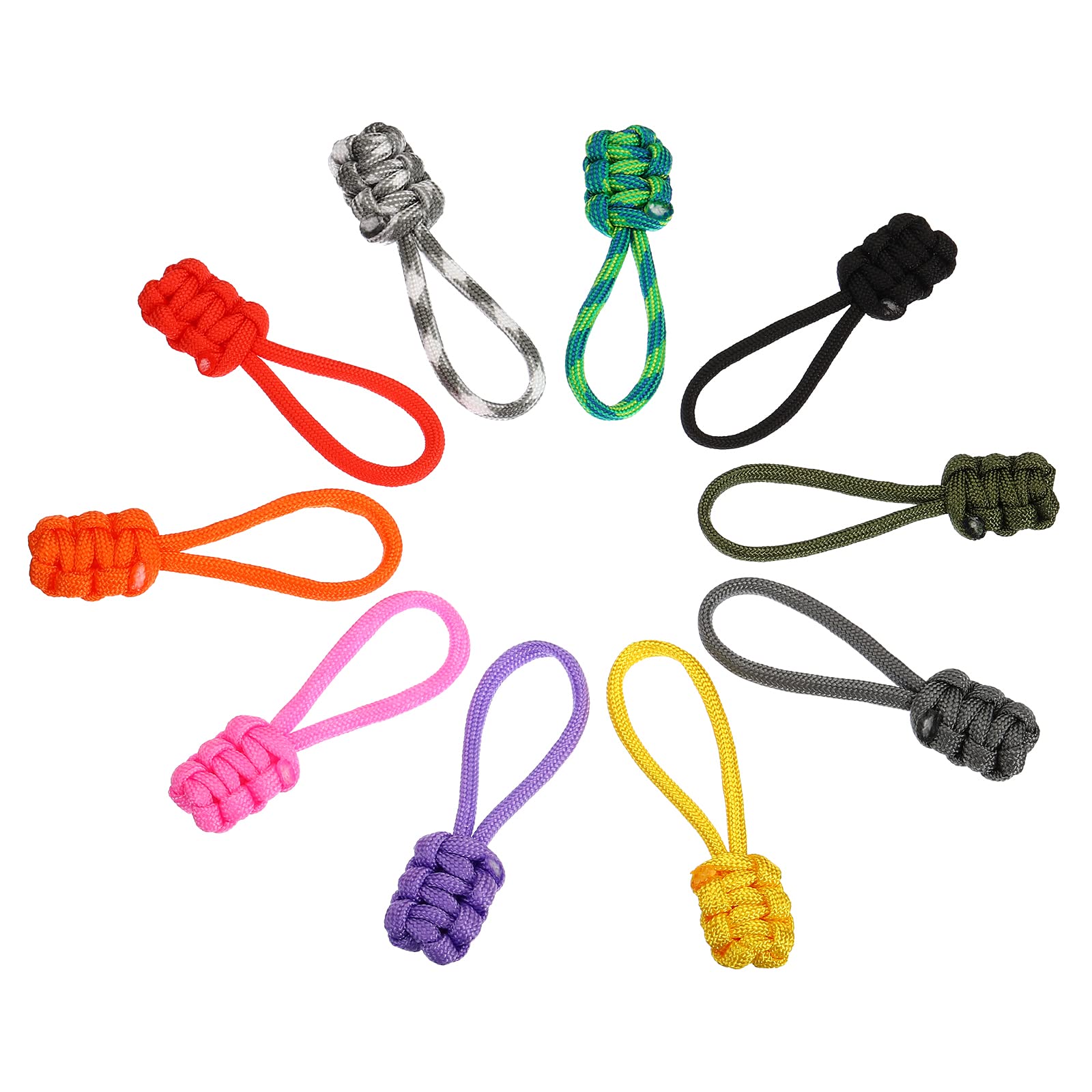 PATIKIL 10 Pack Zipper Pulls Replacement - Extension Cord Handle Fix, Pull Tab Extender & Slider Head Repair Kit for Luggage, Backpack, Jacket (10 Colors) - Perfect for Travel Gear, Outdoor Equipment & Clothing Accessories