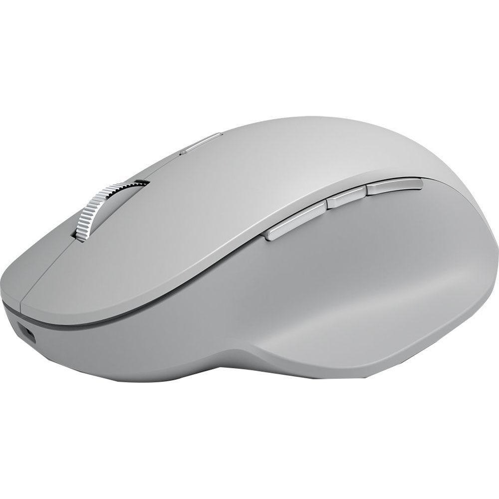Microsoft Surface Precision Mouse - Wireless Bluetooth Mouse with Rechargeable Battery, Ergonomic Design, Multi-Device Switching (3 Devices) - Light Grey - Perfect for Office Work, Graphic Design & Productivity Tasks