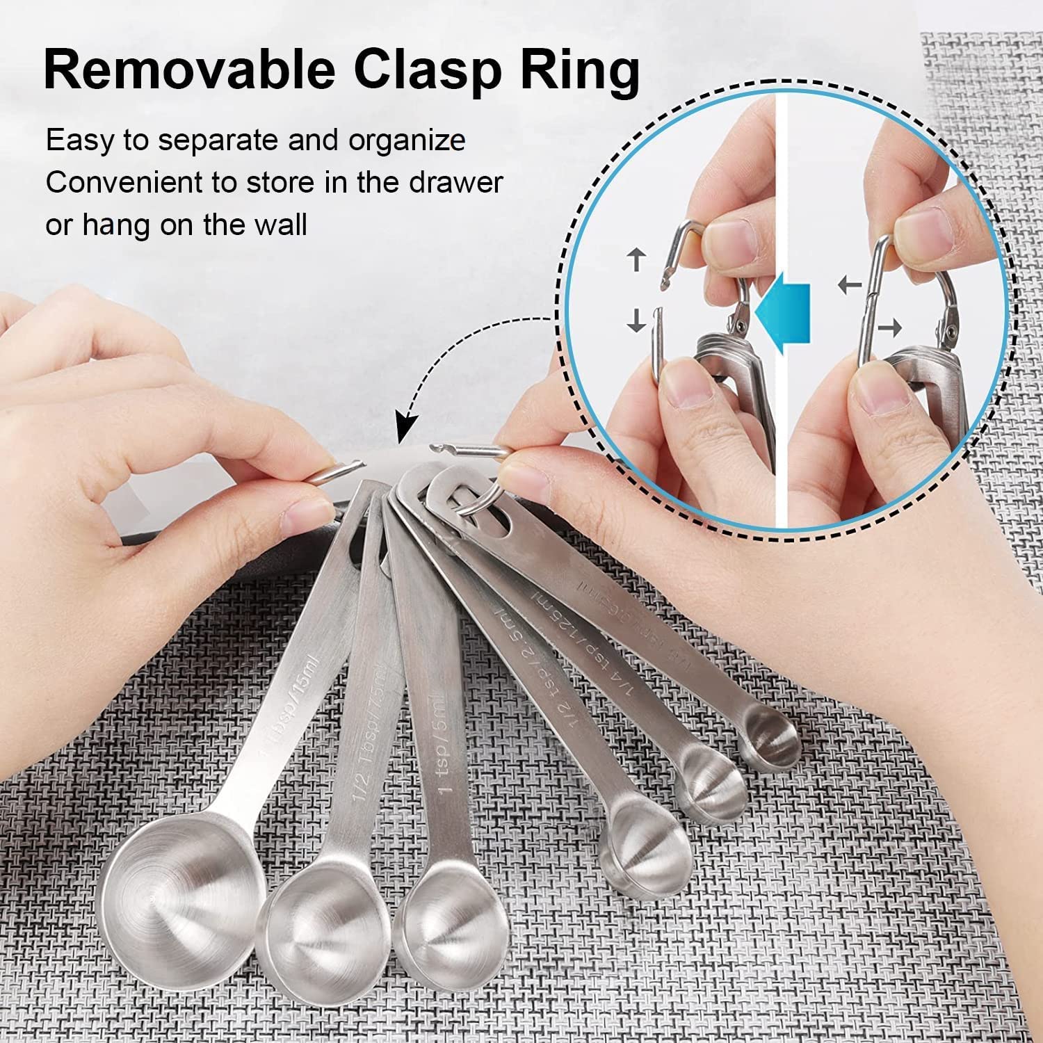 Premium Stainless Steel Measuring Spoons Set of 6 - Engraved Tablespoon & Teaspoon Scoops for Dry & Liquid Ingredients - Essential Baking & Cooking Utensils - Perfect for Spices, Flour, Sugar & Coffee - Ideal for Home Kitchen & Professional Baker Use