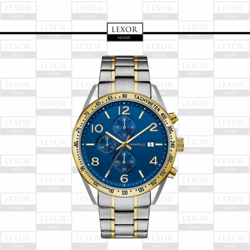Bulova 45B152 Sport Caravelle Men's Watch - 2-Tone Stainless Steel Band, Water Resistant, Quartz Movement - Perfect for Business, Casual Wear & Outdoor Activities