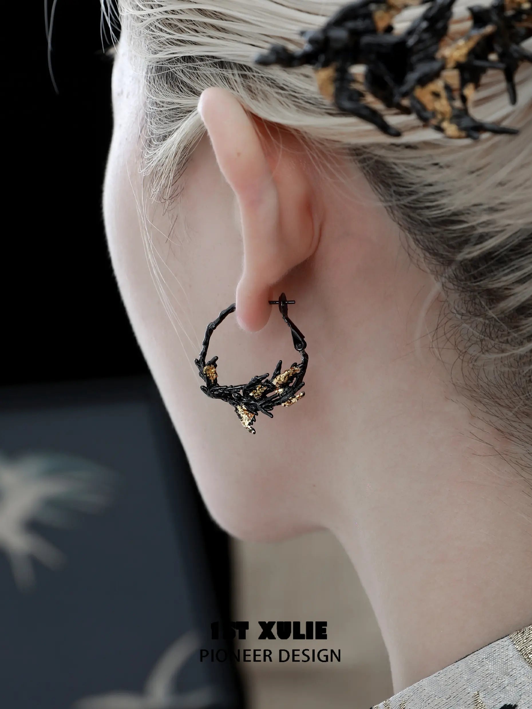 18K Gold Plated Swallow Earrings with Gold Leaf Design - Elegant Handmade Jewelry for Women, Perfect for Weddings, Parties & Special Occasions