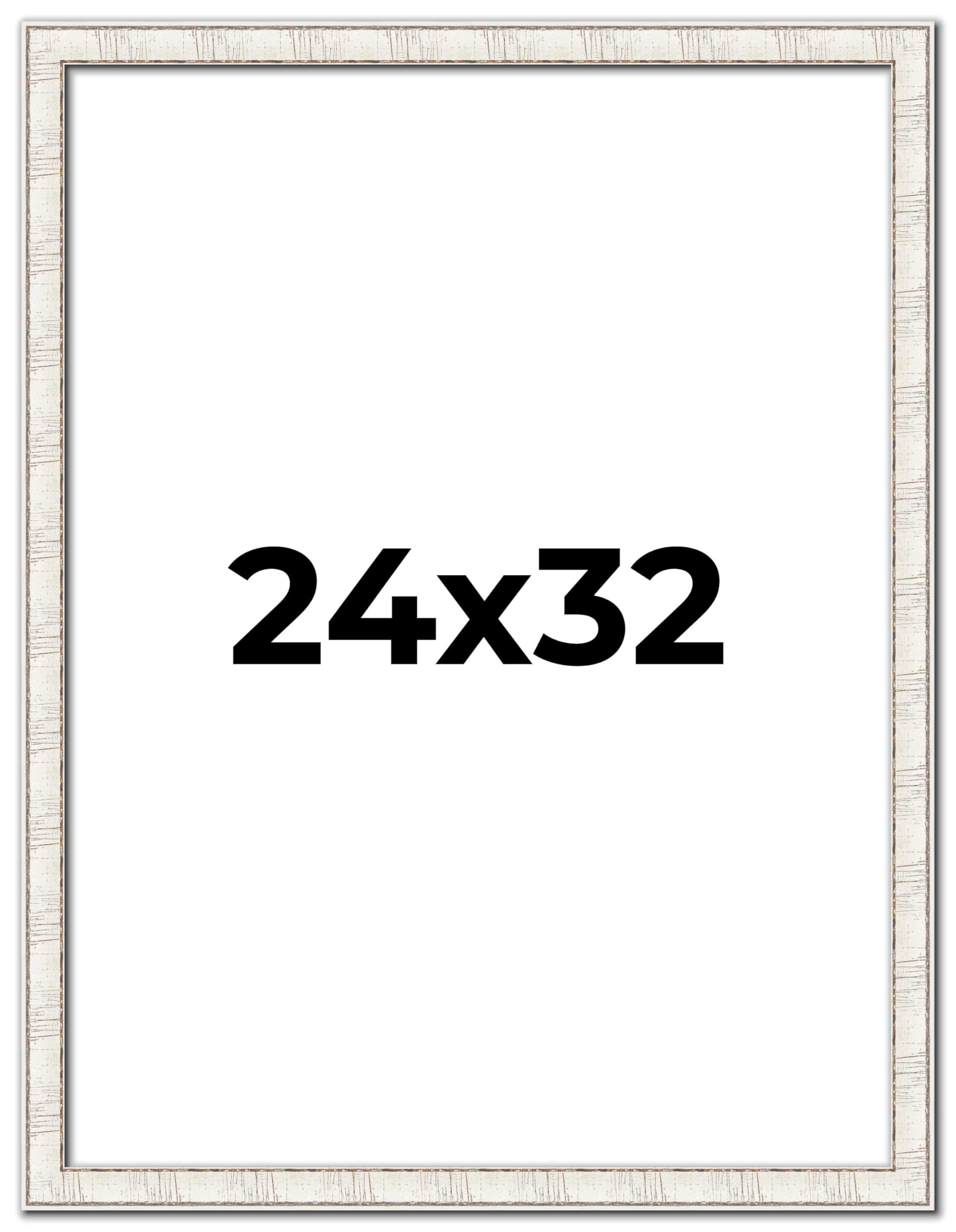 Premium 24x32 Inch White Birch Bark Solid Wood Picture Frame - 1.75