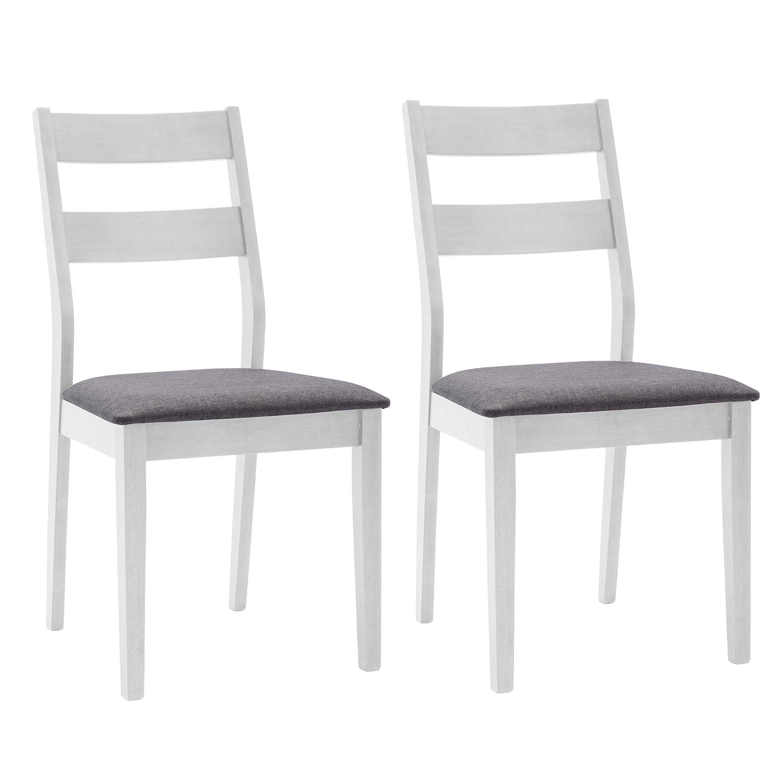 DUHOME 2-Piece Wood Dining Chairs Set - Armless Kitchen & Side Chairs in White - Perfect for Small Spaces, Breakfast Nooks & Modern Dining Rooms