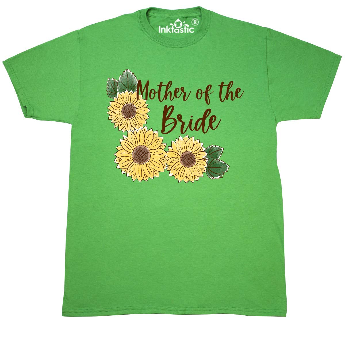 Inktastic Mother of The Bride Sunflower Print T-Shirt - Comfortable Wedding Guest Outfit for Bridal Shower & Rehearsal Dinner