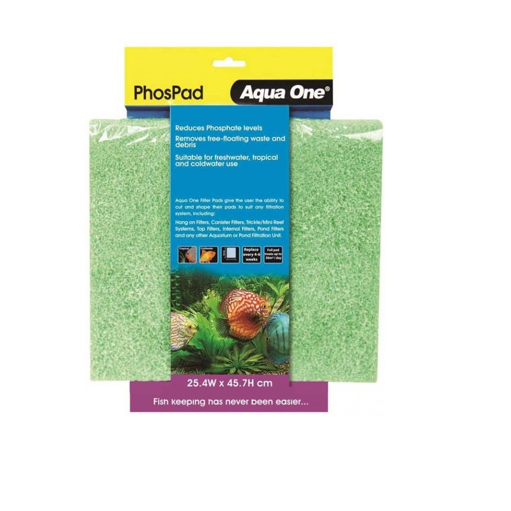 Aqua One Phos Pad Filter Pad - Premium Aquarium Filter Media for Crystal Clear Water - Perfect for Freshwater & Saltwater Fish Tanks, Ponds, and Aquatic Habitats