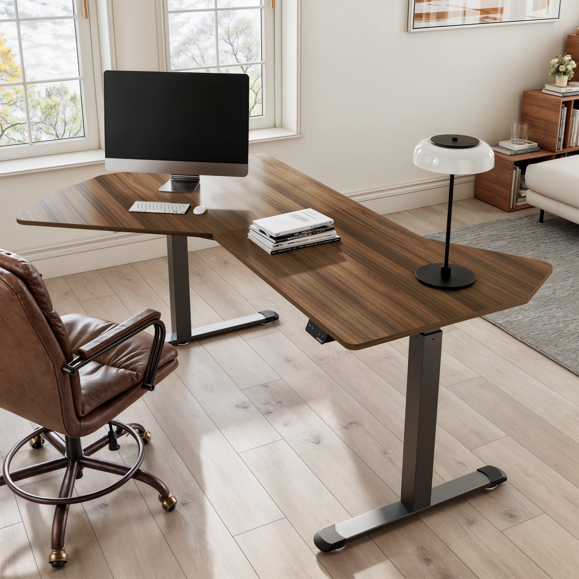 Adjustable Height Standing Desk 70x46 Inches - Electric Ergonomic Office Desk for Home & Work, Perfect for Remote Work & Small Spaces