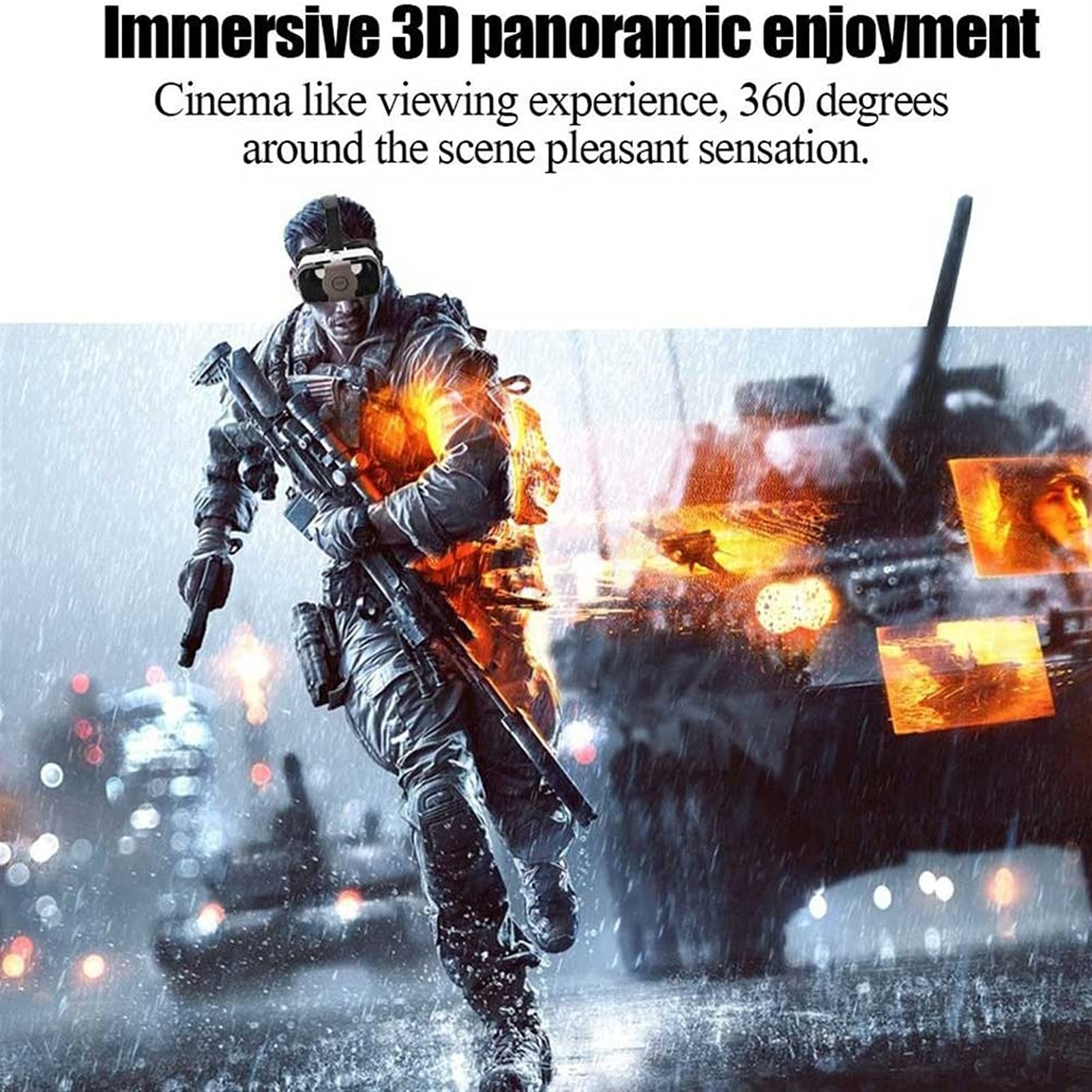 Best VR Glasses for Smartphones 4.0-6.0 Inches - Virtual Reality Headset Compatible with Android, iOS & Windows - Perfect for Gaming, Movies & 360° Videos