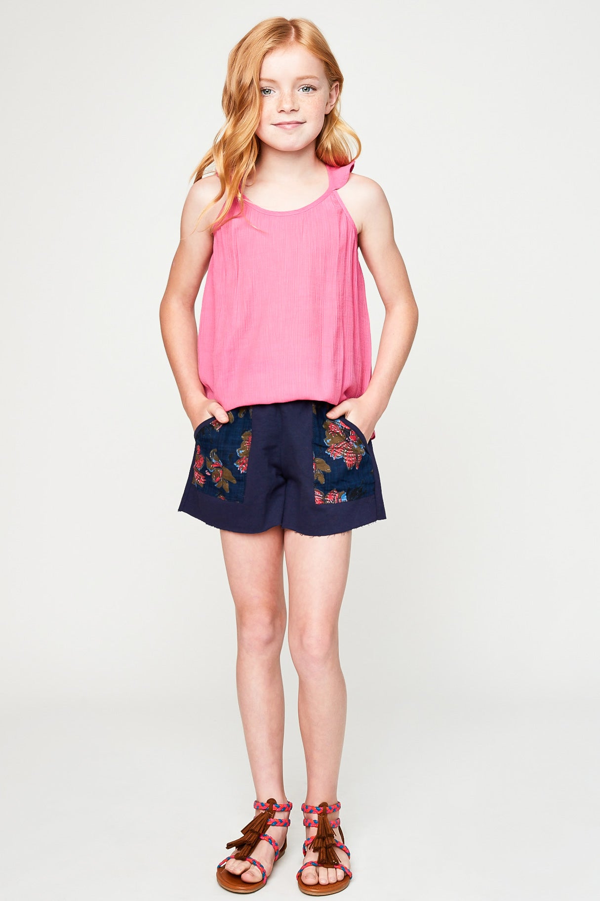 Floral Printed French Terry Shorts for Women - Soft & Comfortable High Waist Casual Shorts - Perfect for Summer, Yoga, Lounge & Beach Wear
